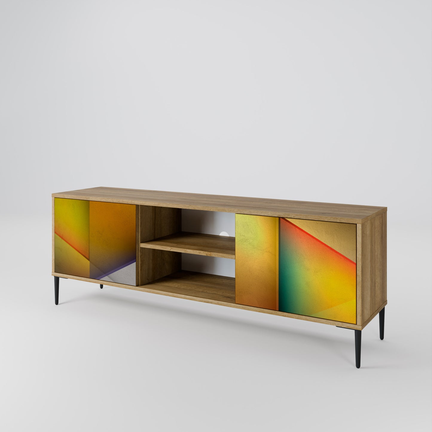 PIERCING SHARPNESS 2-Door TV Stand in Oak Effect