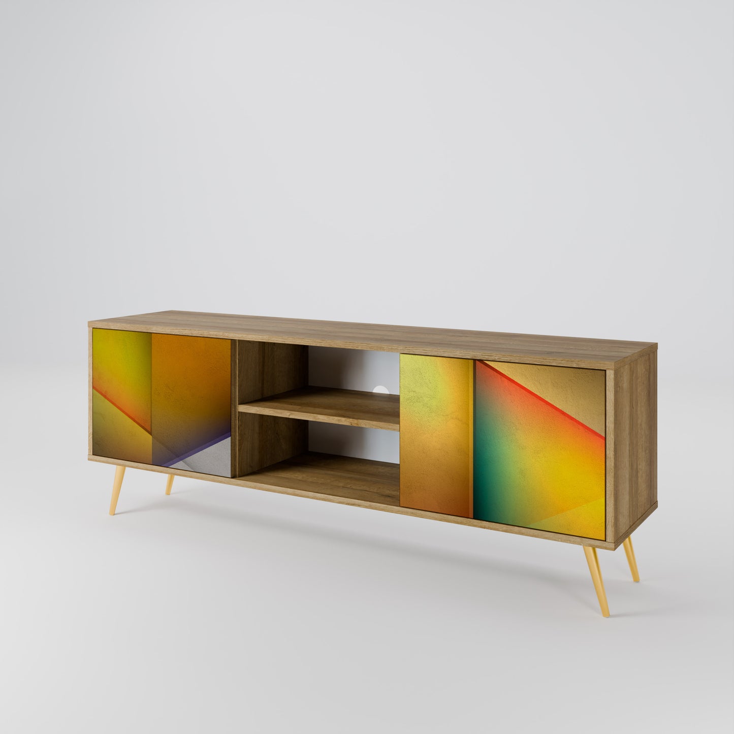 PIERCING SHARPNESS 2-Door TV Stand in Oak Effect