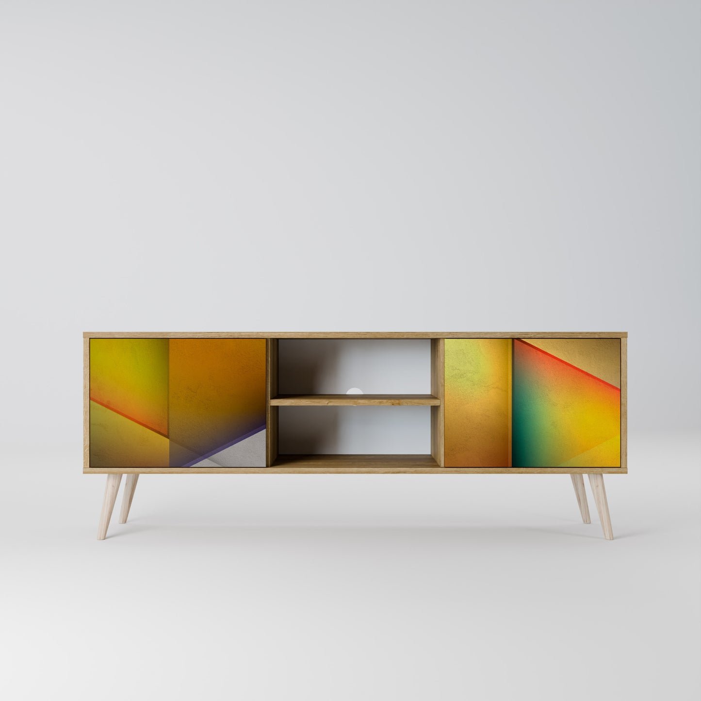 PIERCING SHARPNESS 2-Door TV Stand in Oak Effect