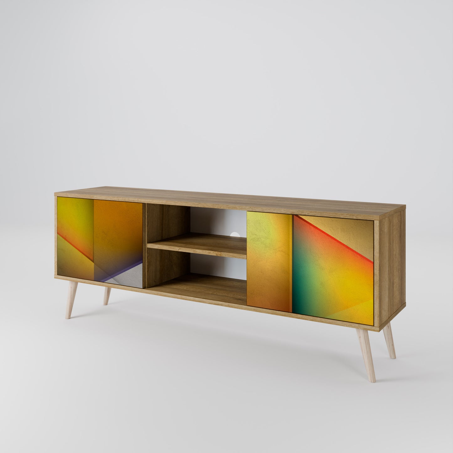 PIERCING SHARPNESS 2-Door TV Stand in Oak Effect
