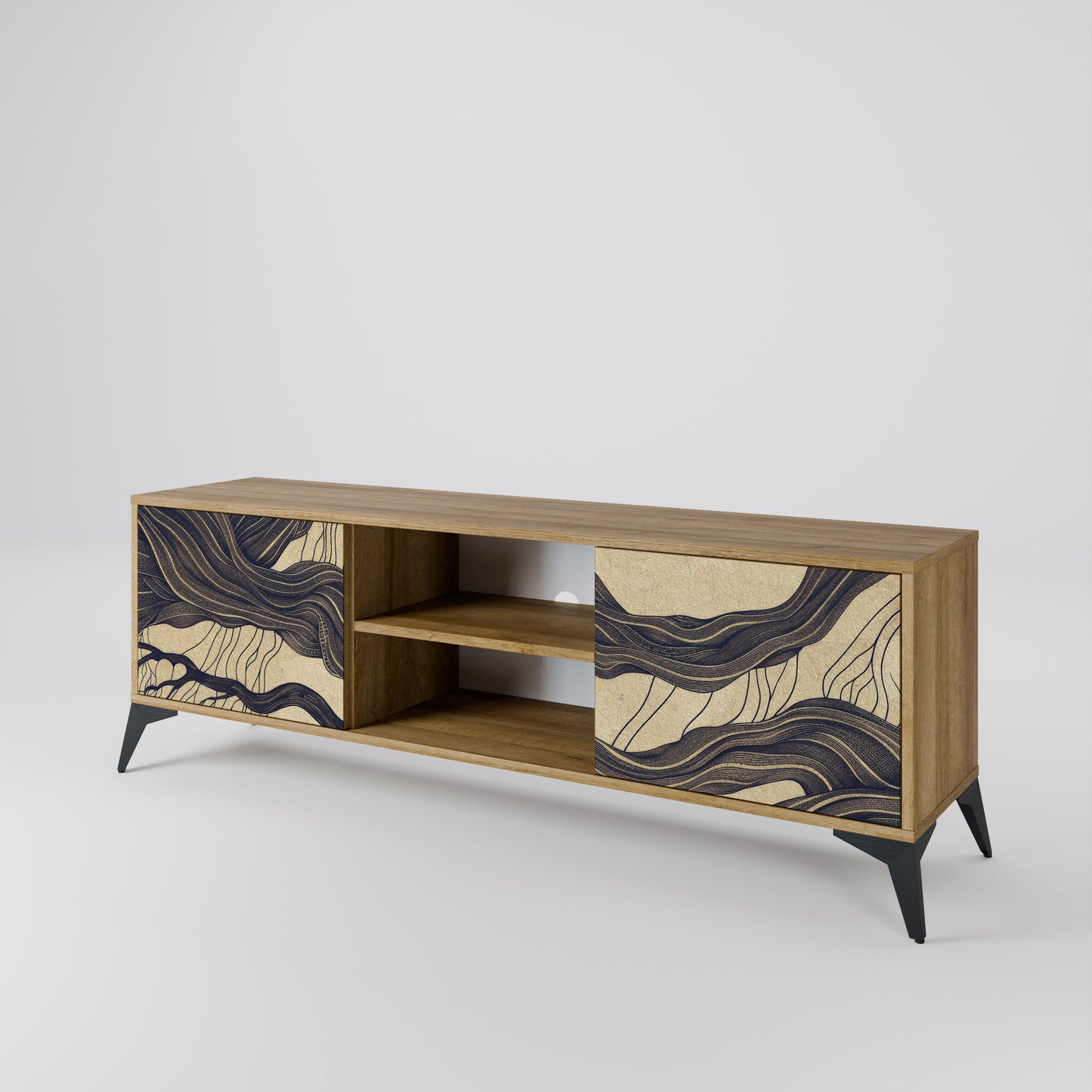 UNIFIED FRAGMENTS 2-Door TV Stand in Oak Effect