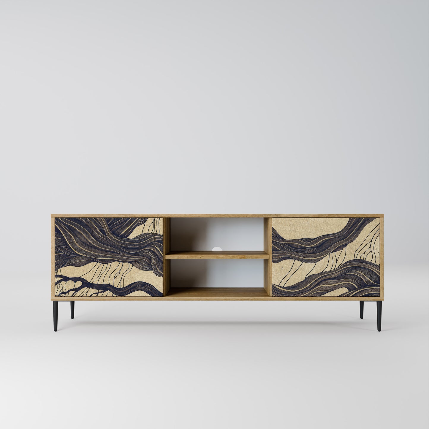 UNIFIED FRAGMENTS 2-Door TV Stand in Oak Effect
