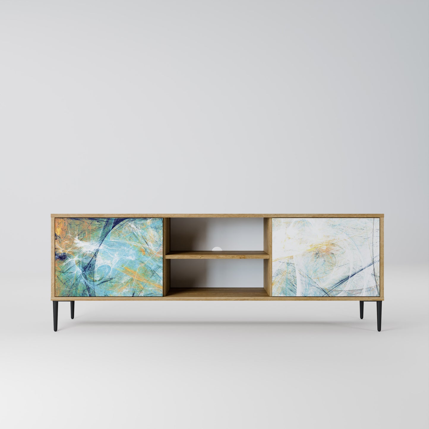 ABSTRACT THOUGHTS 2-Door TV Stand in Oak Effect