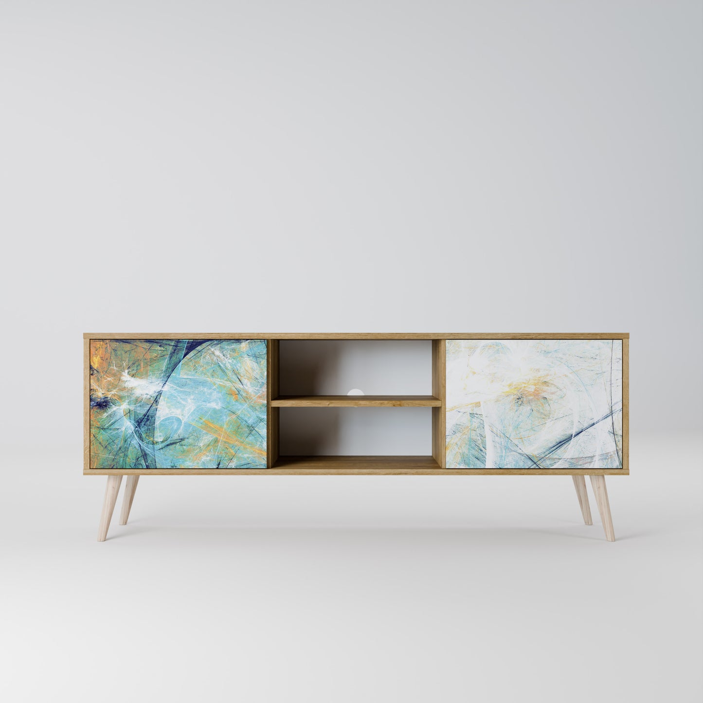 ABSTRACT THOUGHTS 2-Door TV Stand in Oak Effect