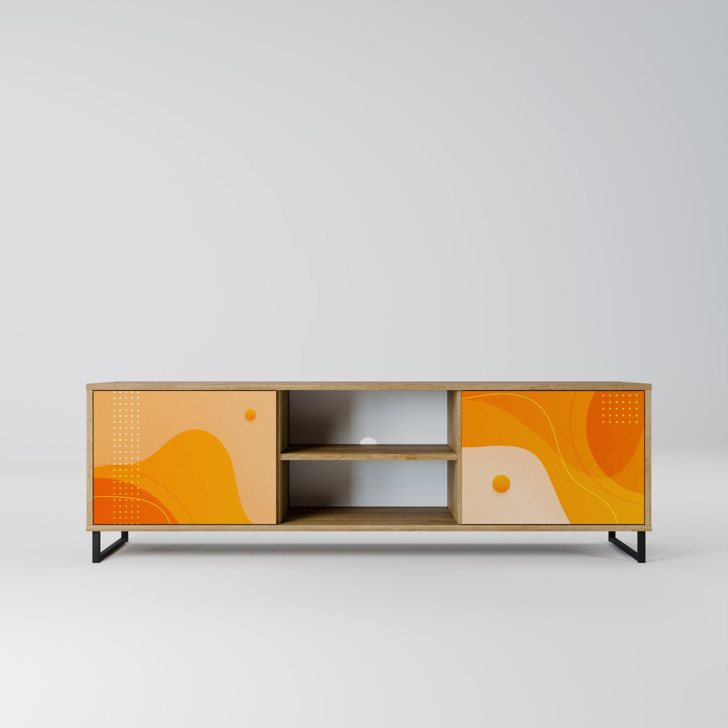 ORANGE ARrangemang 2-dörrars TV-bänk i ekeffekt