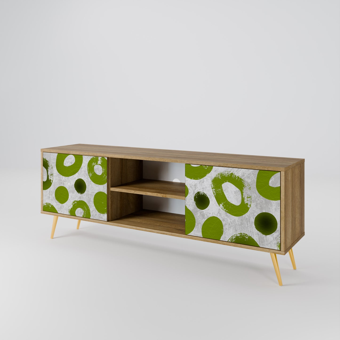 GREEN RHAPSODY 2-dörrars TV-bänk i ekeffekt