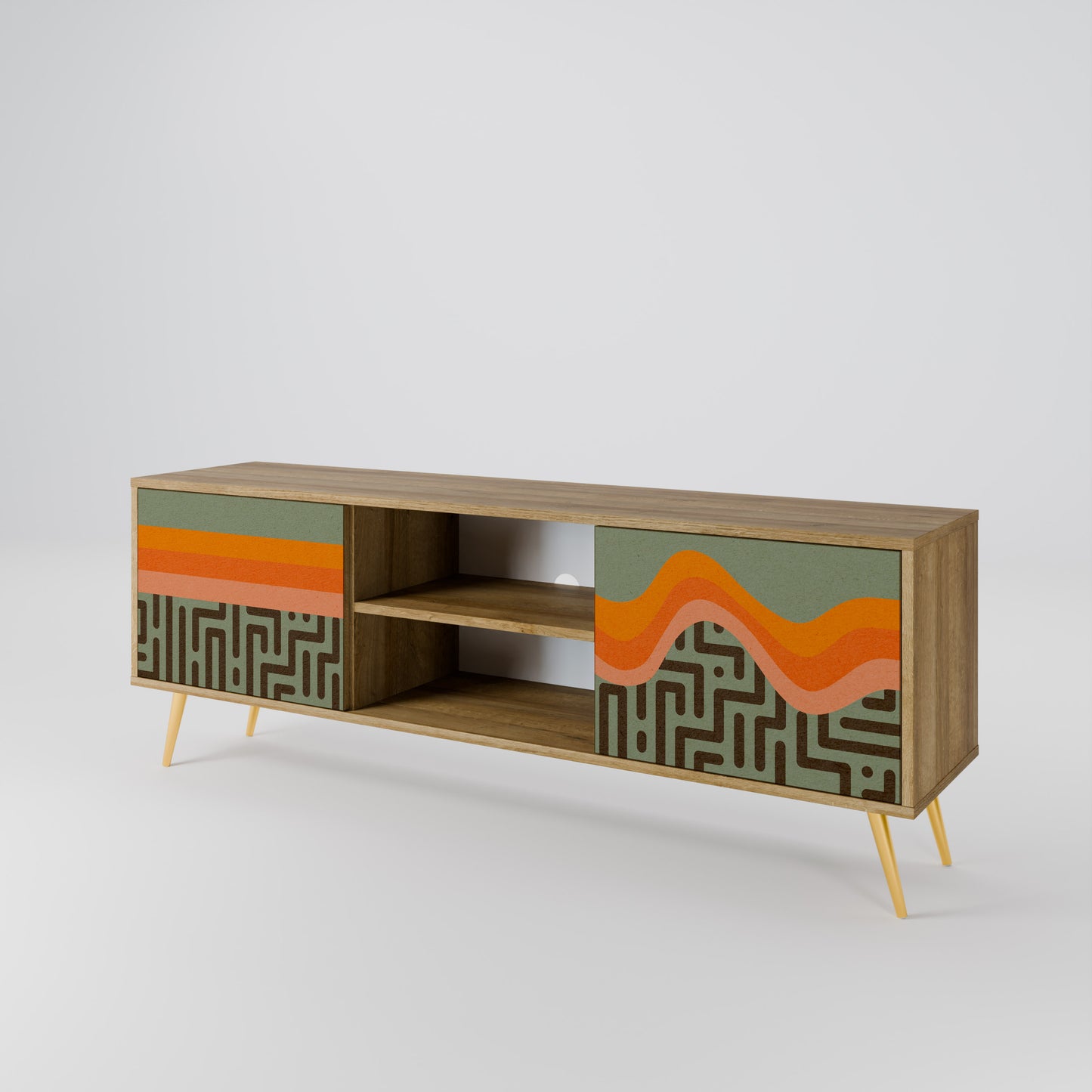 SIMPLE SOLUTIONS 2-Door TV Stand in Oak Effect