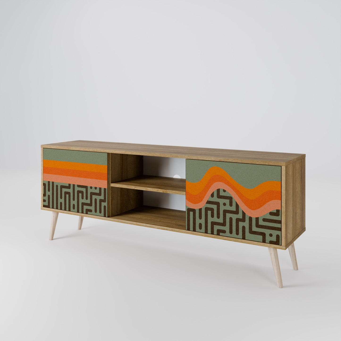 SIMPLE SOLUTIONS 2-Door TV Stand in Oak Effect