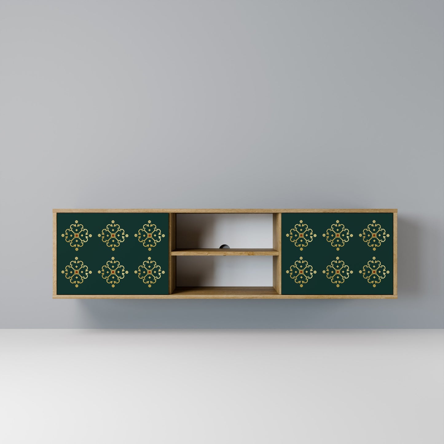 ROYAL MEDALLION 2-Door TV Stand in Oak Effect