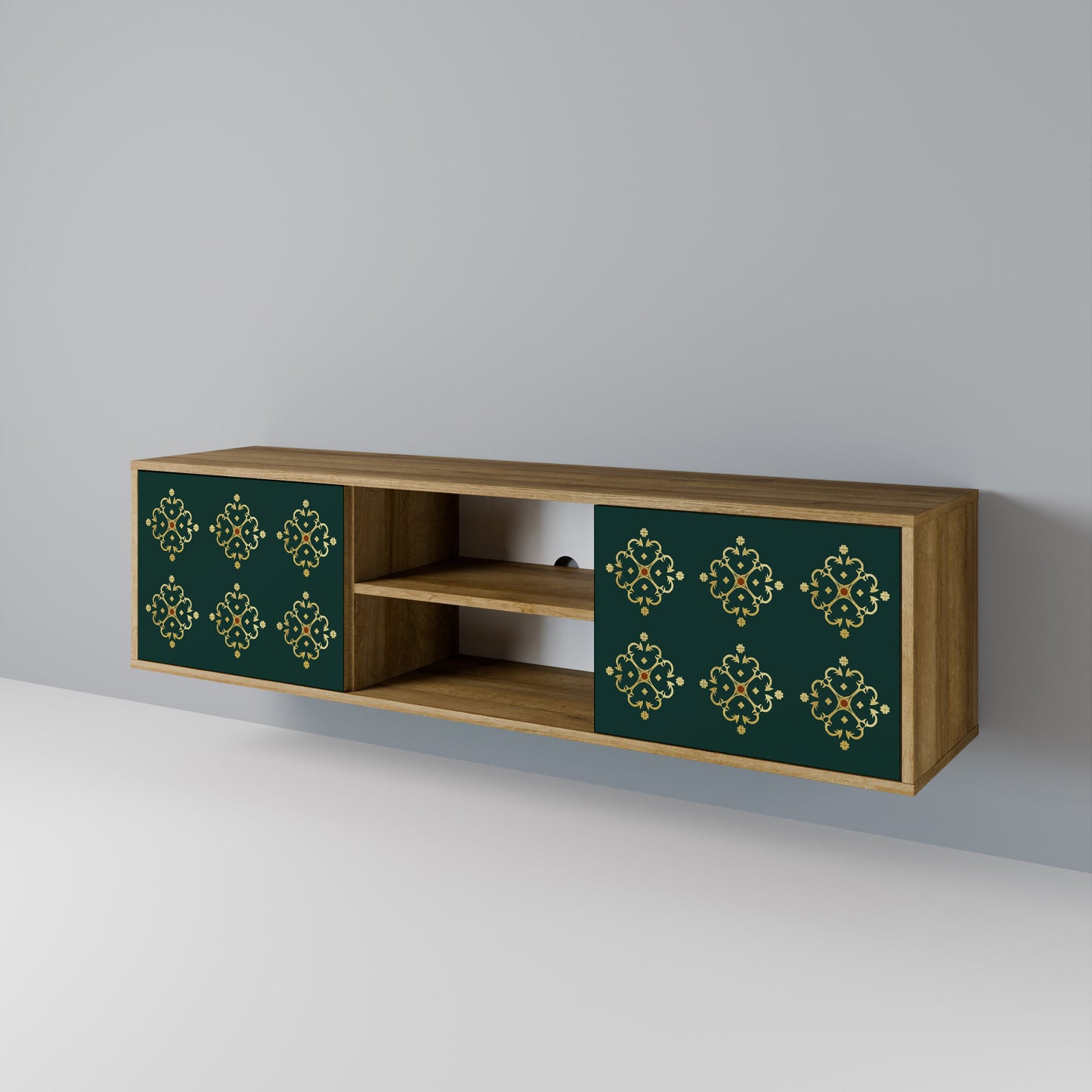 ROYAL MEDALLION 2-Door TV Stand in Oak Effect