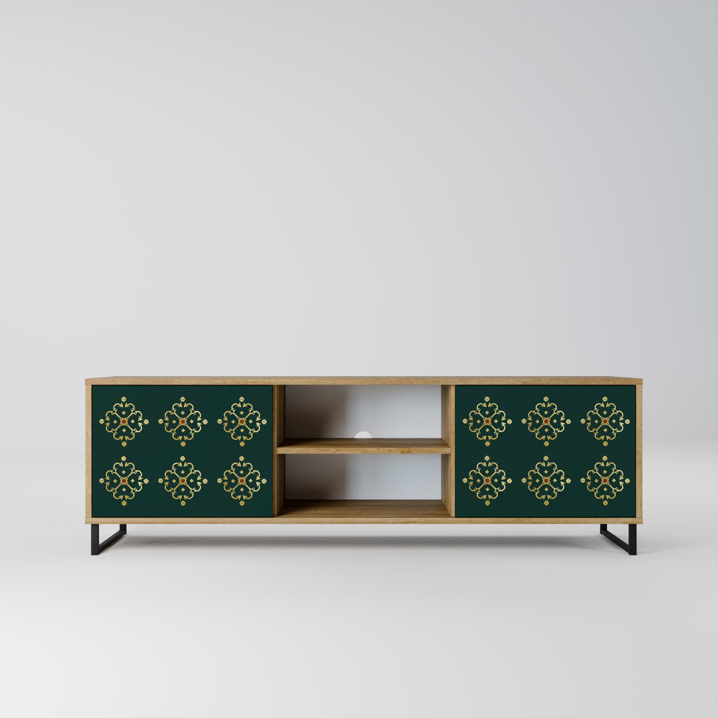 ROYAL MEDALLION 2-Door TV Stand in Oak Effect