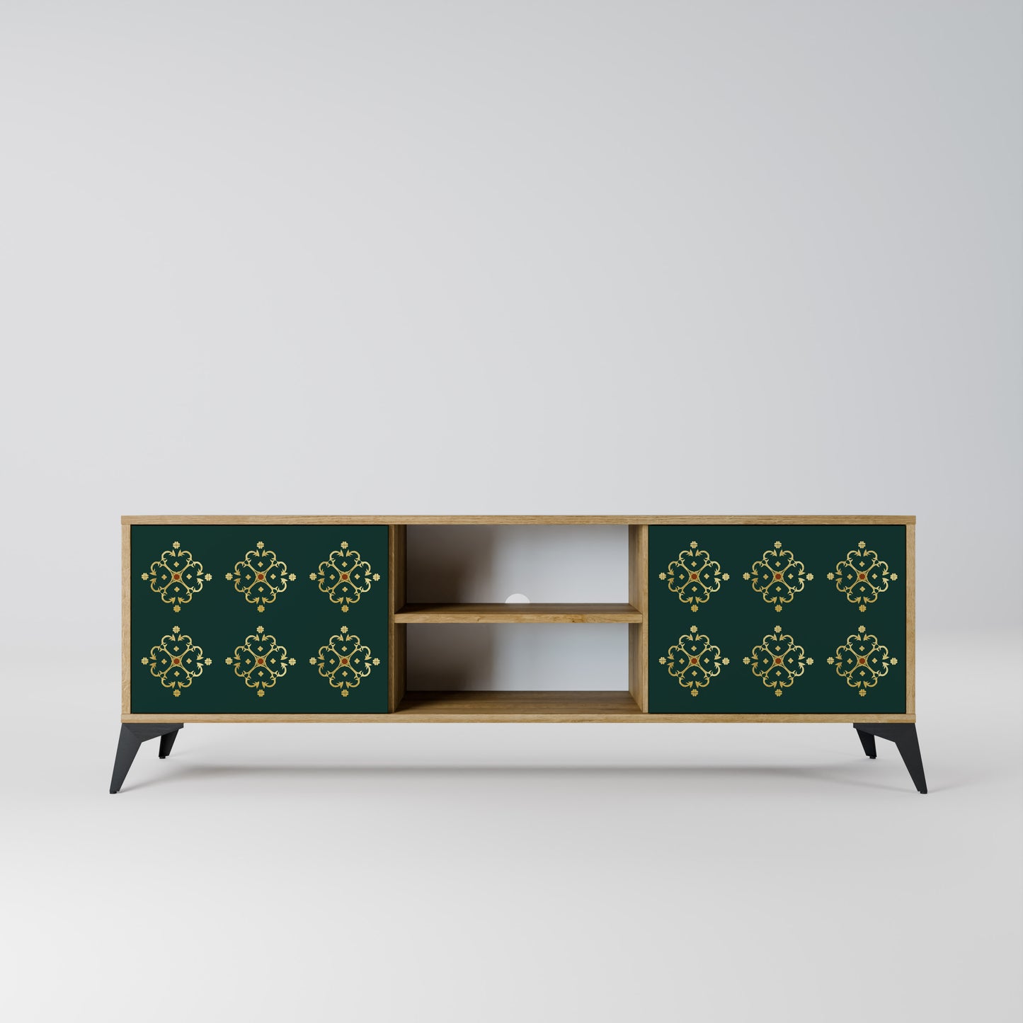 ROYAL MEDALLION 2-Door TV Stand in Oak Effect