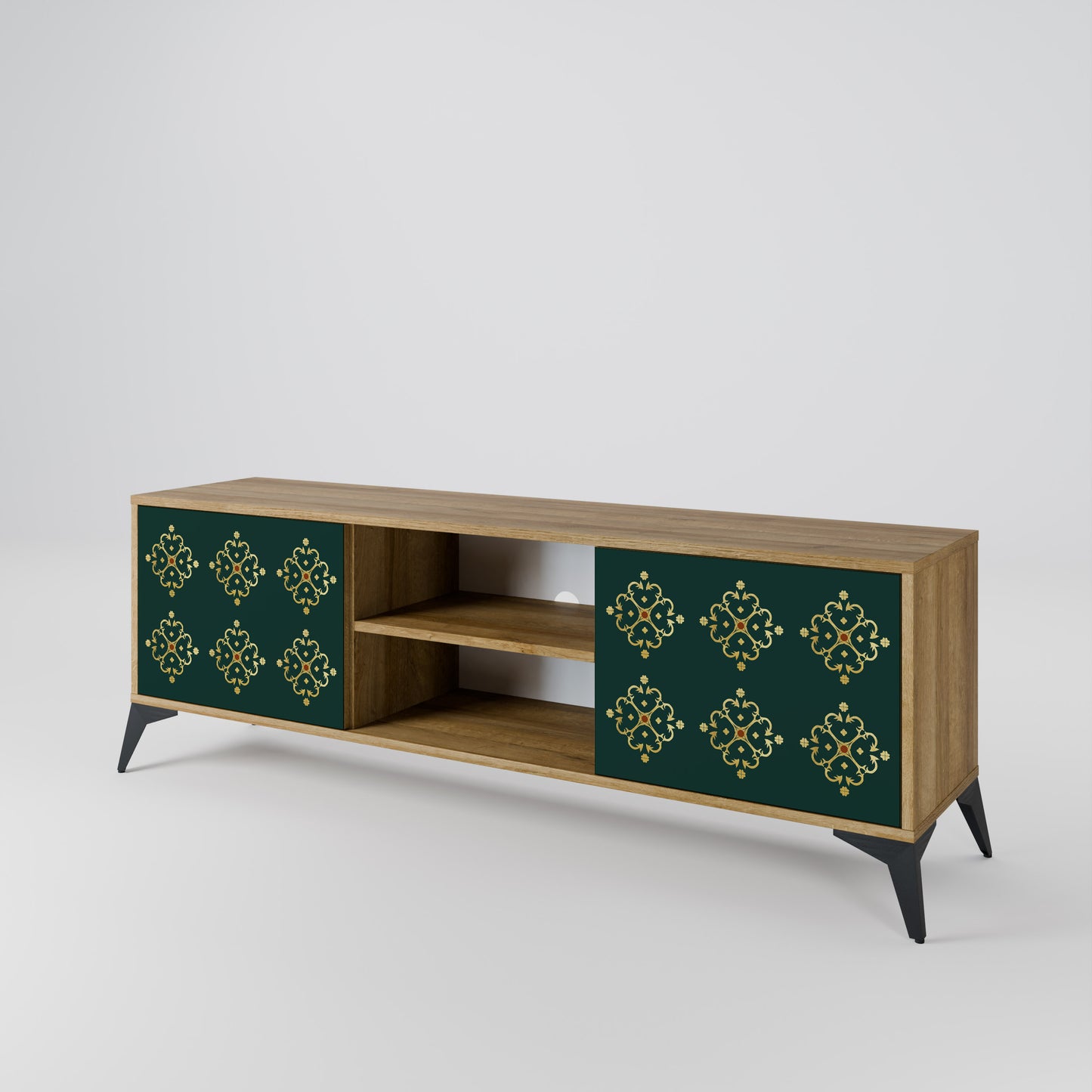 ROYAL MEDALLION 2-Door TV Stand in Oak Effect