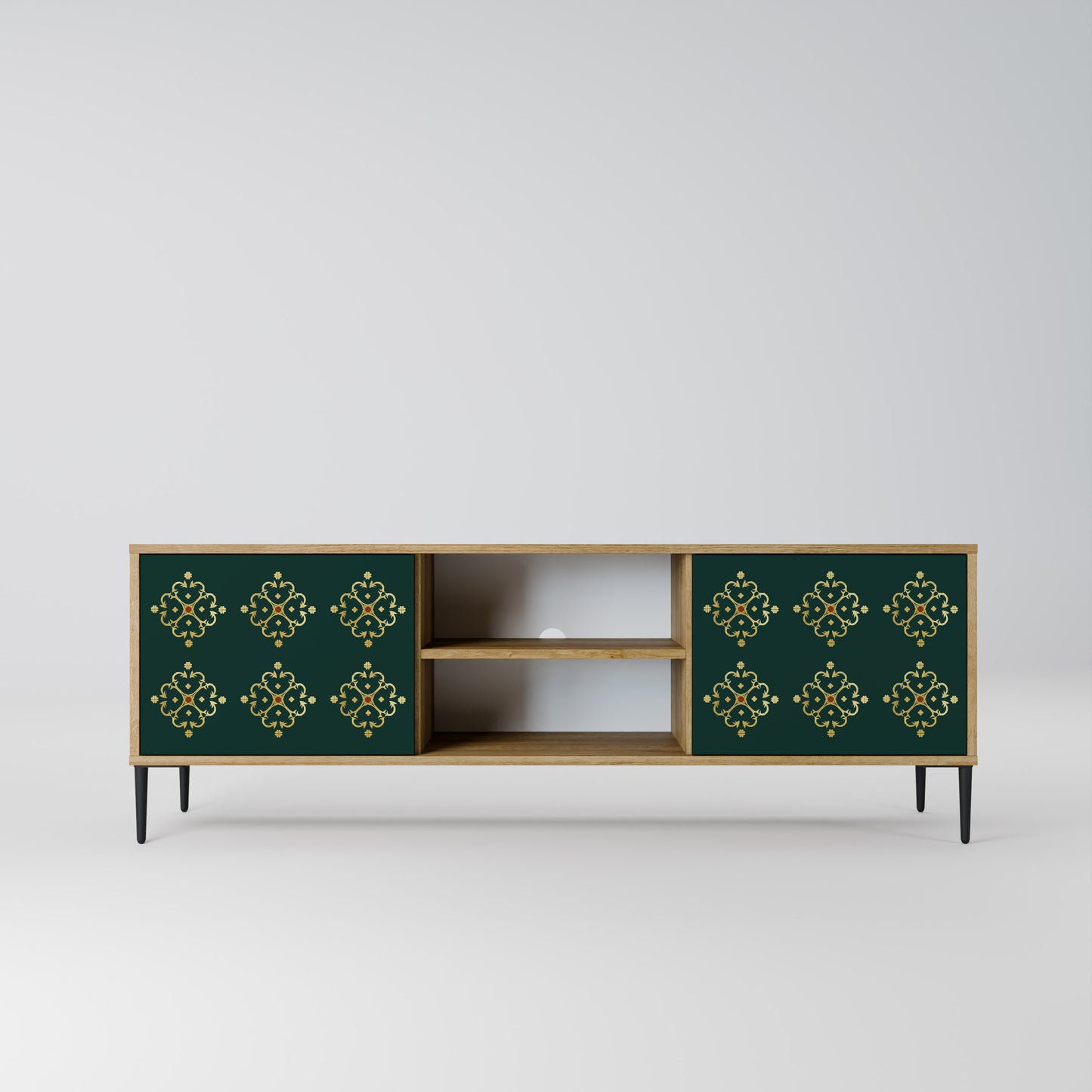 ROYAL MEDALLION 2-Door TV Stand in Oak Effect