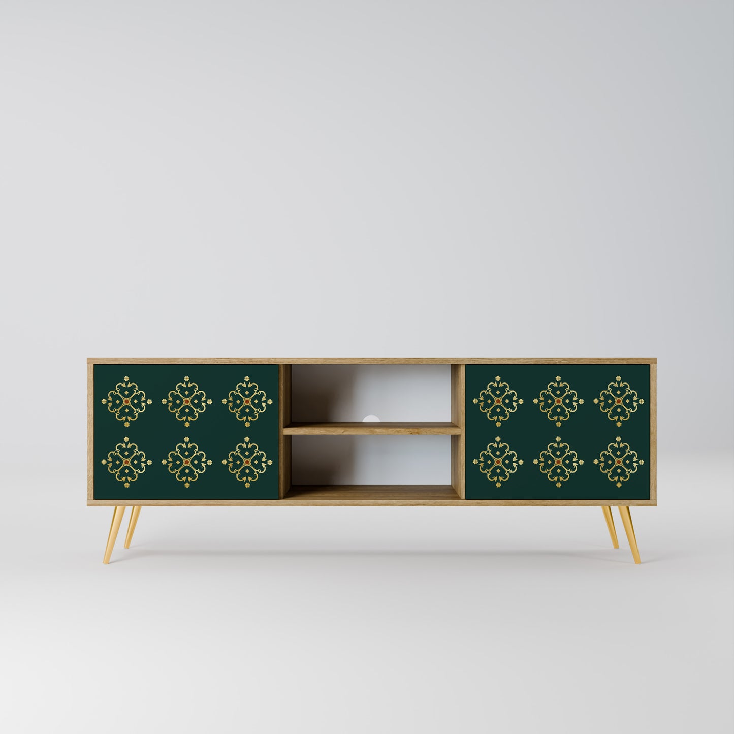 ROYAL MEDALLION 2-Door TV Stand in Oak Effect