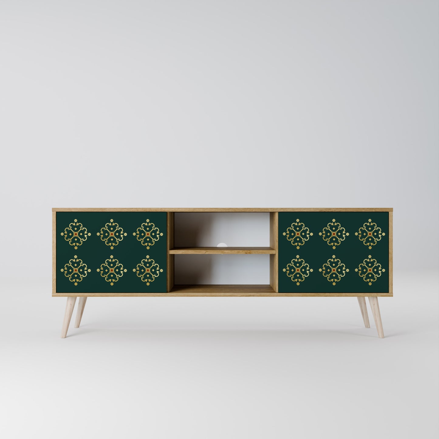ROYAL MEDALLION 2-Door TV Stand in Oak Effect
