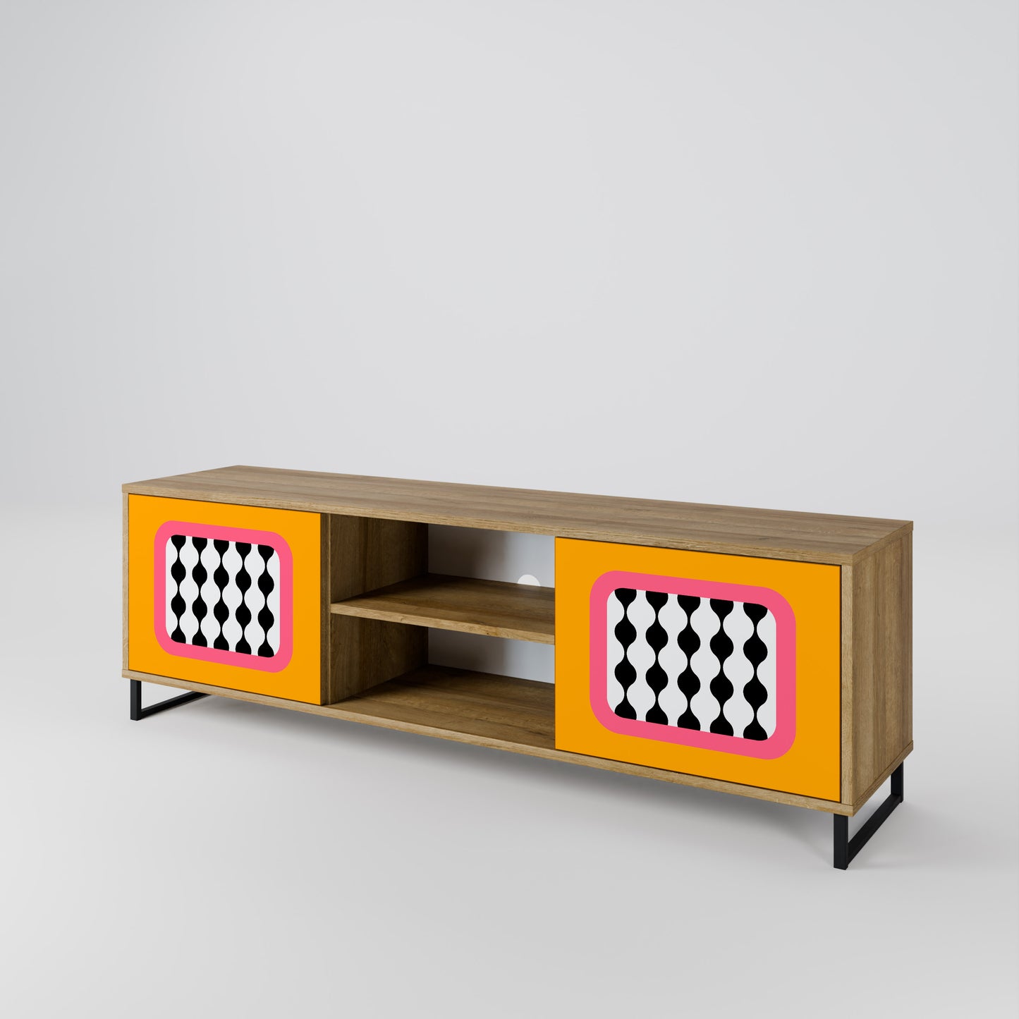 TEARS IN HEAVEN 2-Door TV Stand in Oak Effect