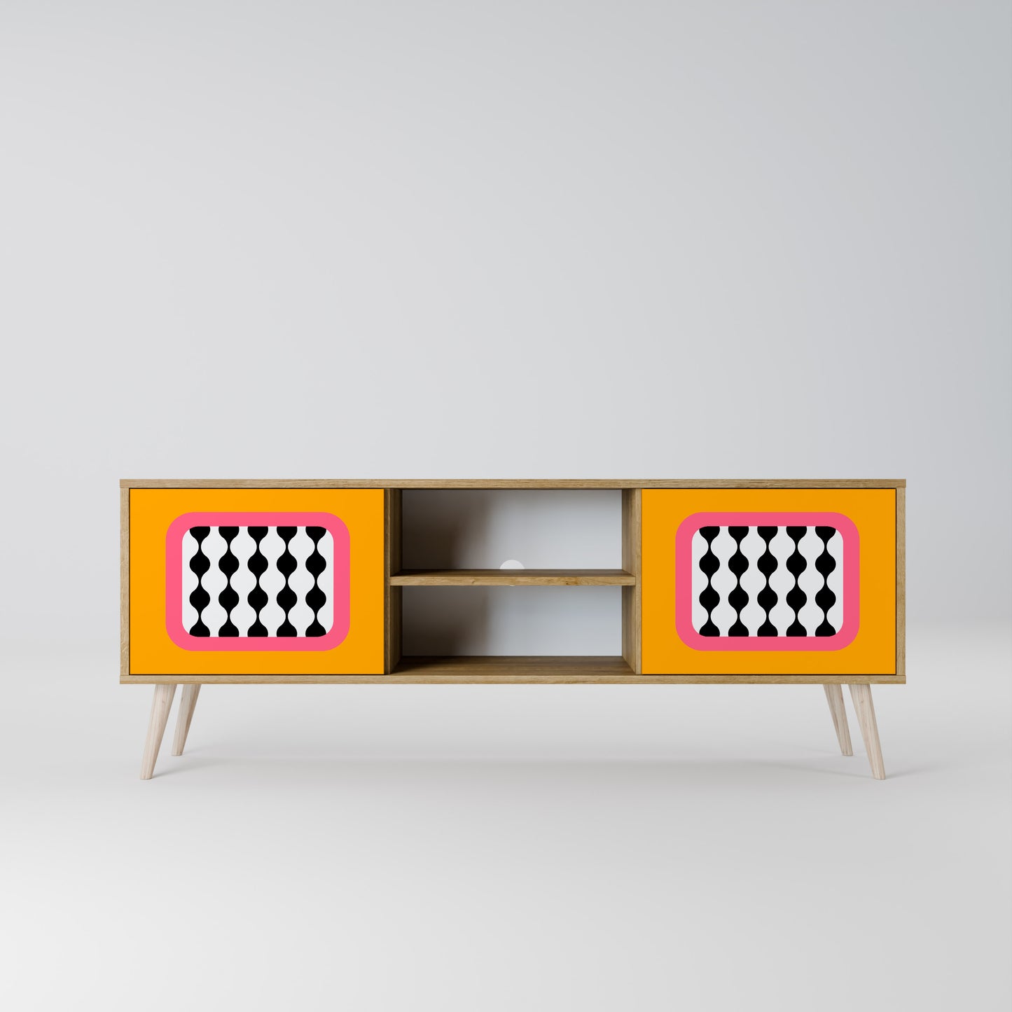 TEARS IN HEAVEN 2-Door TV Stand in Oak Effect