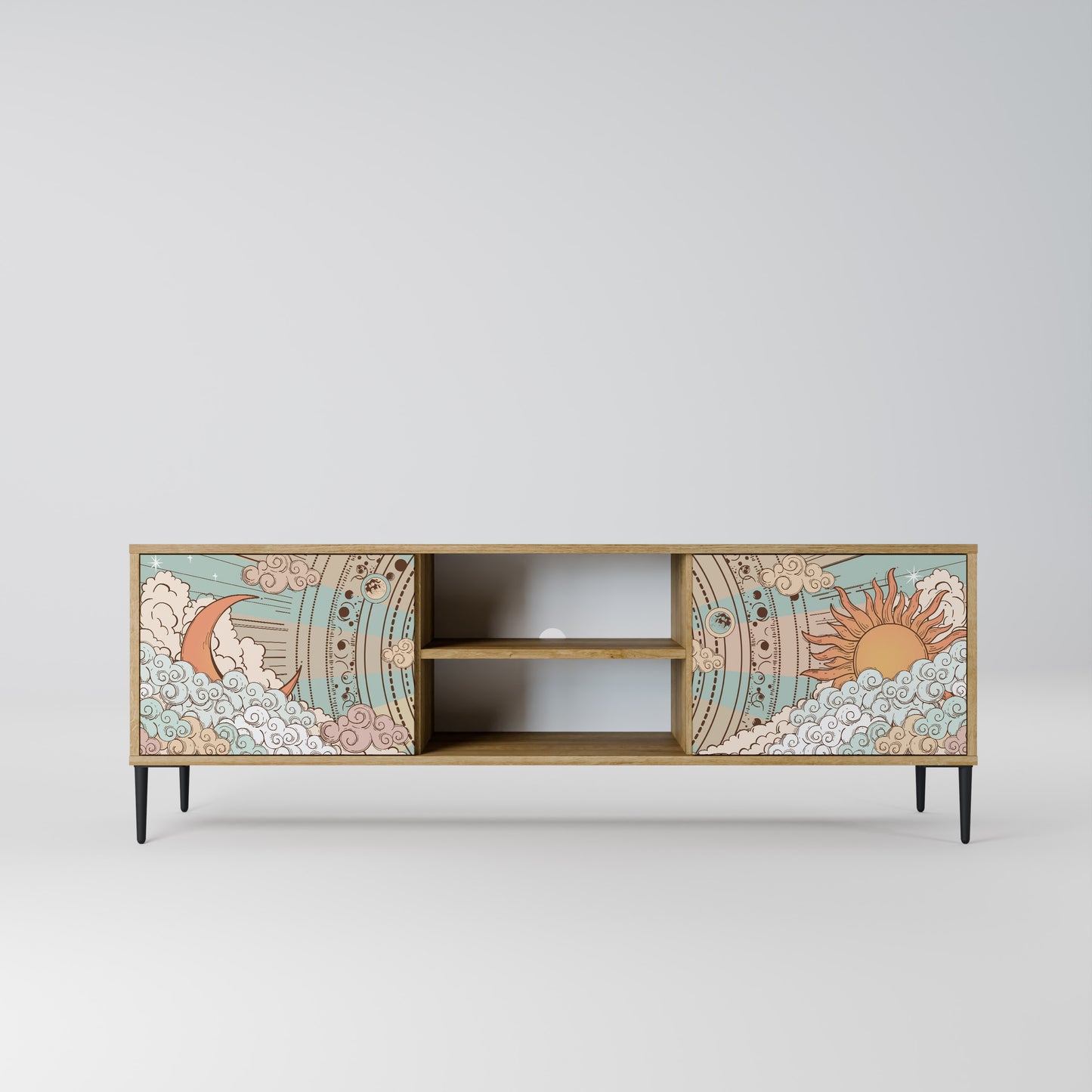 MYSTICAL STRUCTURE 2-Door TV Stand in Oak Effect
