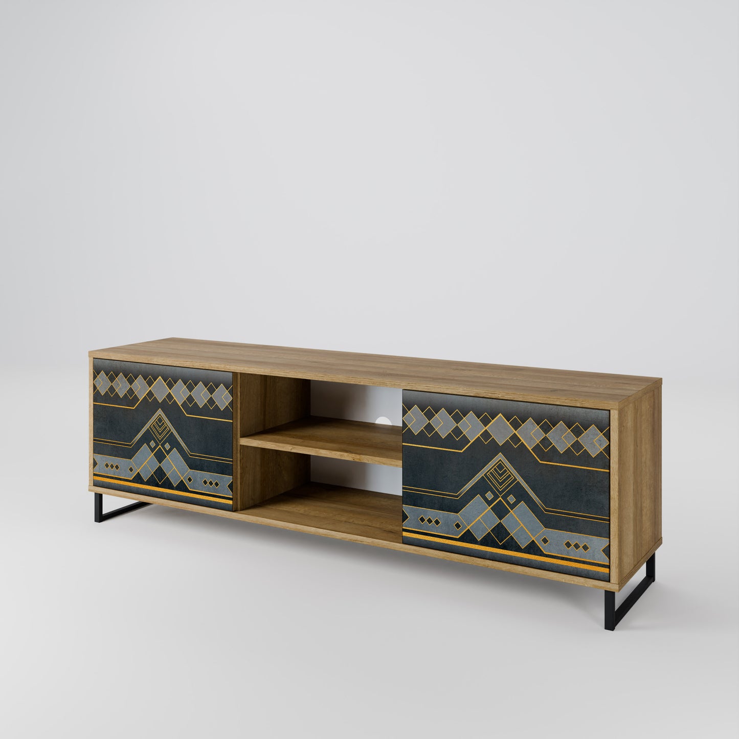 ROYAL ORDINARINESS 2-Door TV Stand in Oak Effect
