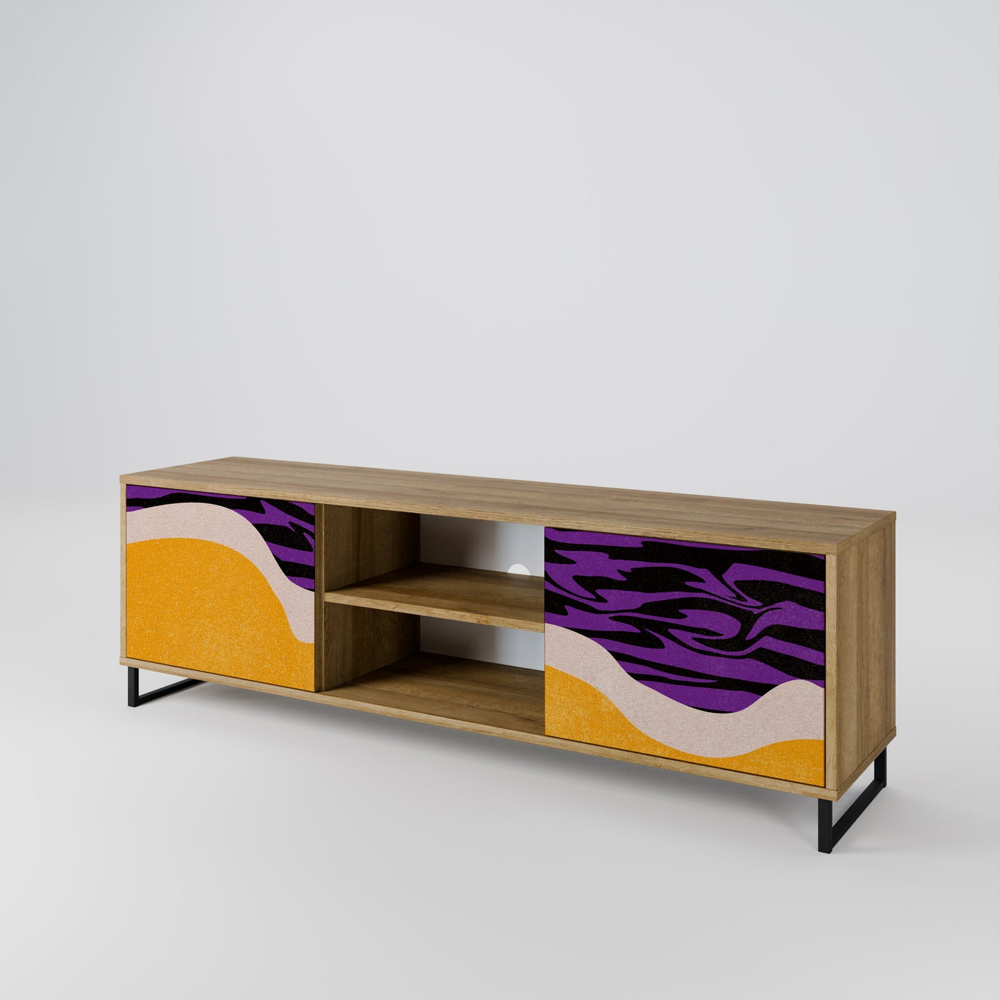 INDEPENDENT BORDER 2-Door TV Stand in Oak Effect
