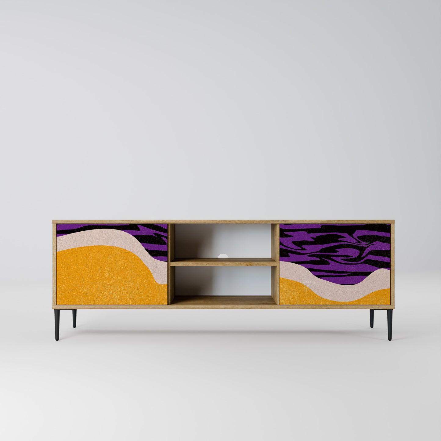 INDEPENDENT BORDER 2-Door TV Stand in Oak Effect