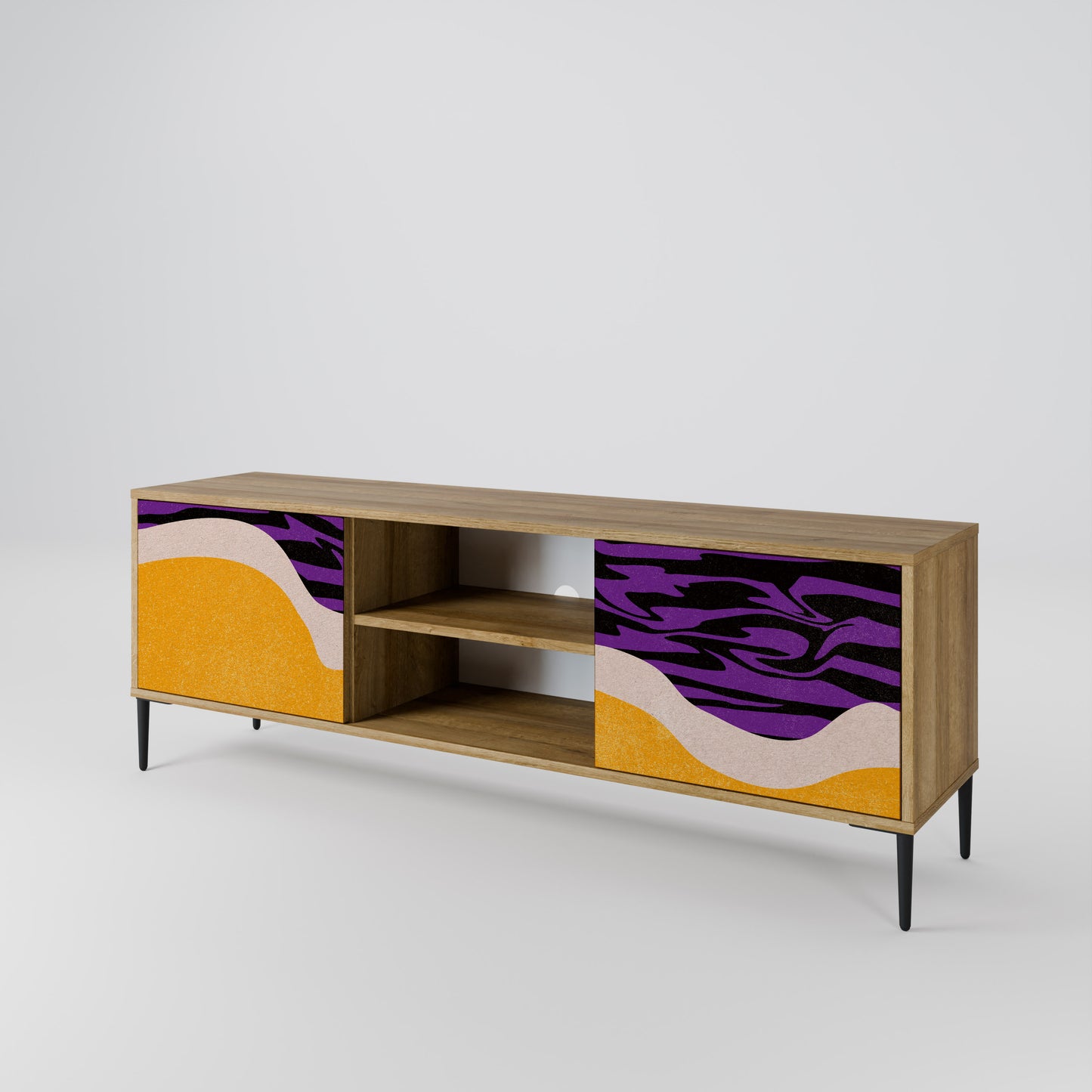 INDEPENDENT BORDER 2-Door TV Stand in Oak Effect