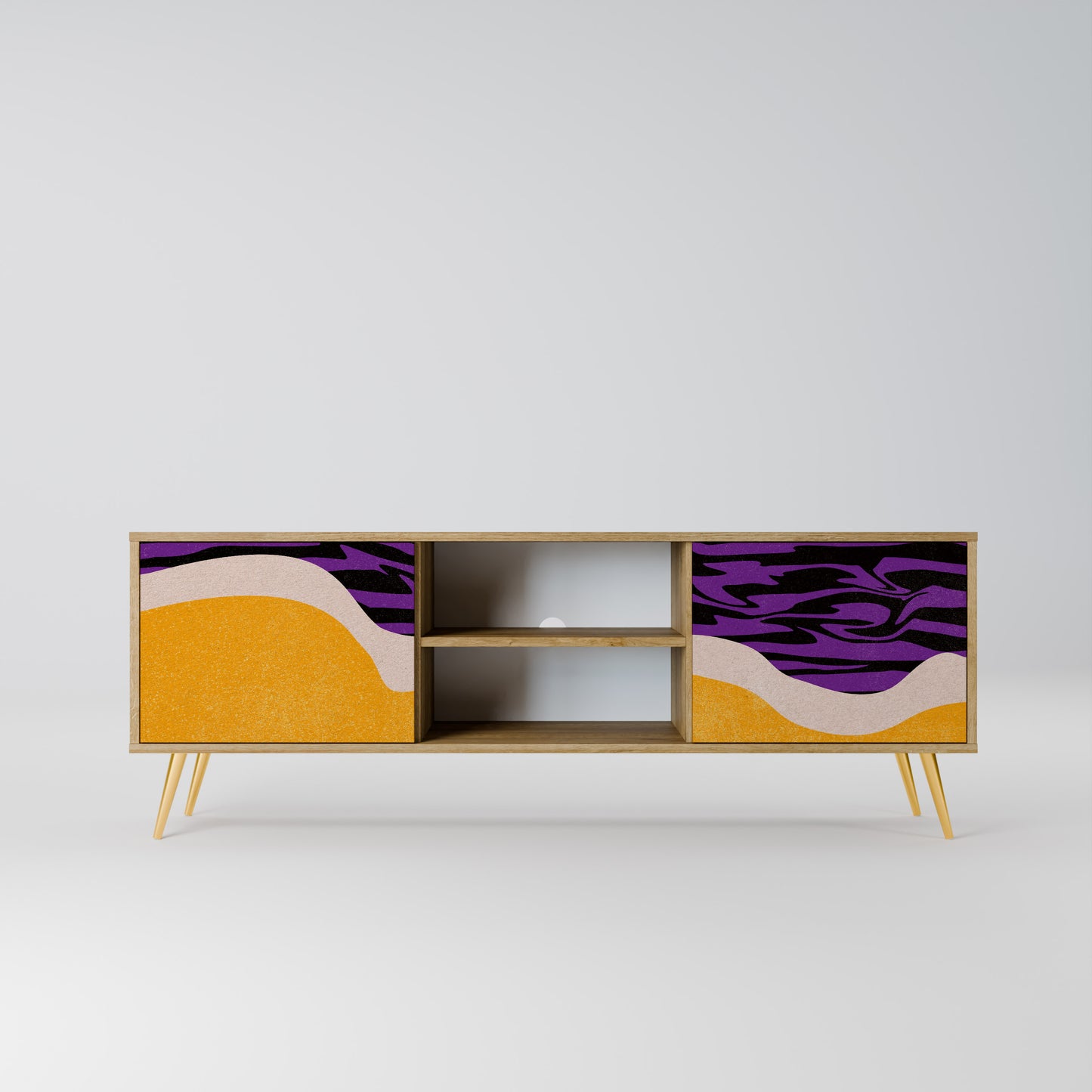 INDEPENDENT BORDER 2-Door TV Stand in Oak Effect
