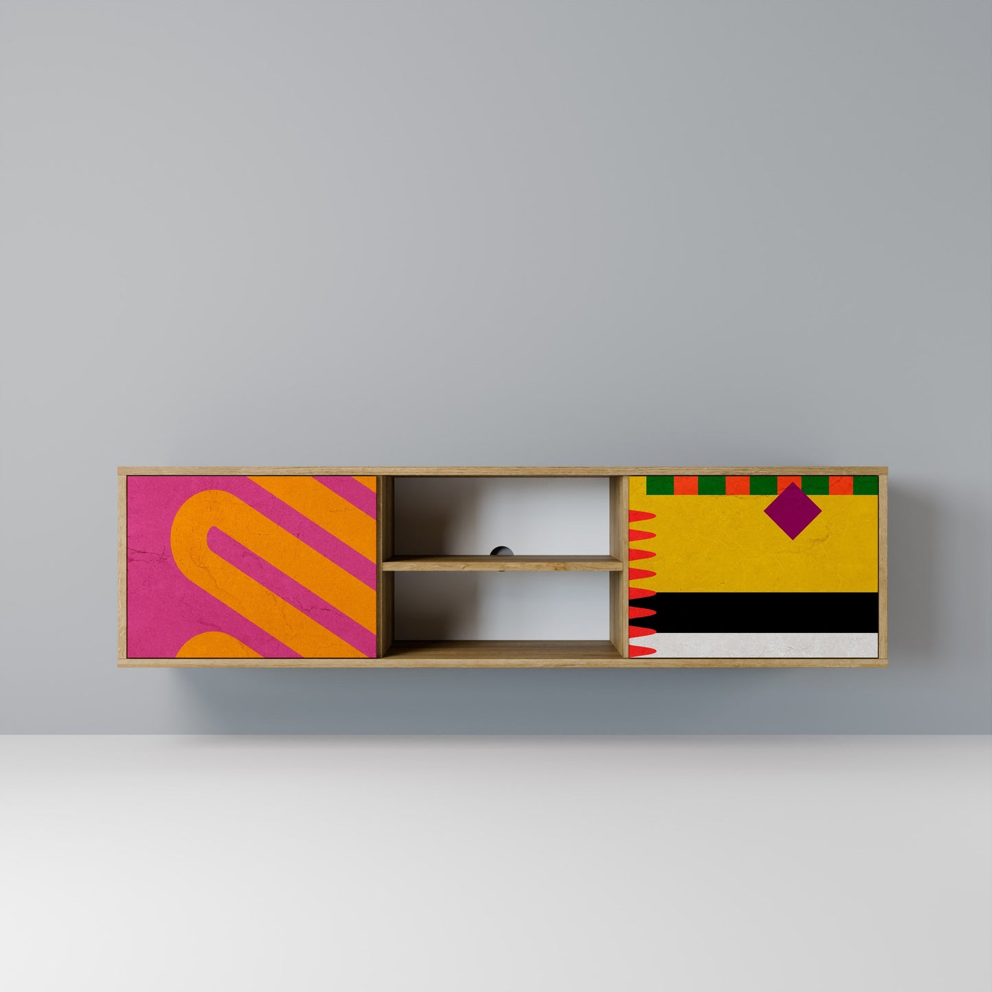 VIVID ART 2-dörrars TV-bänk i ekeffekt