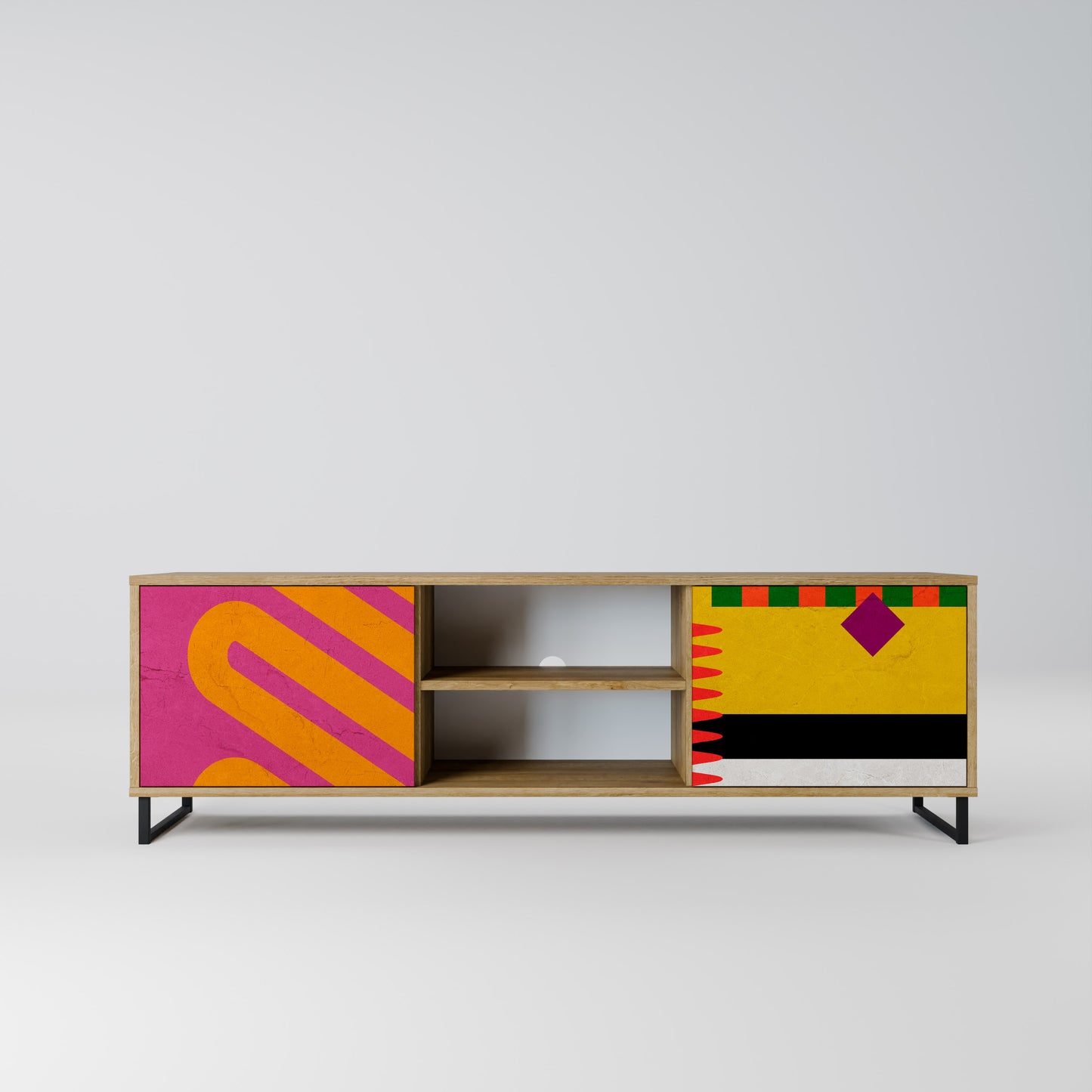 VIVID ART 2-dörrars TV-bänk i ekeffekt