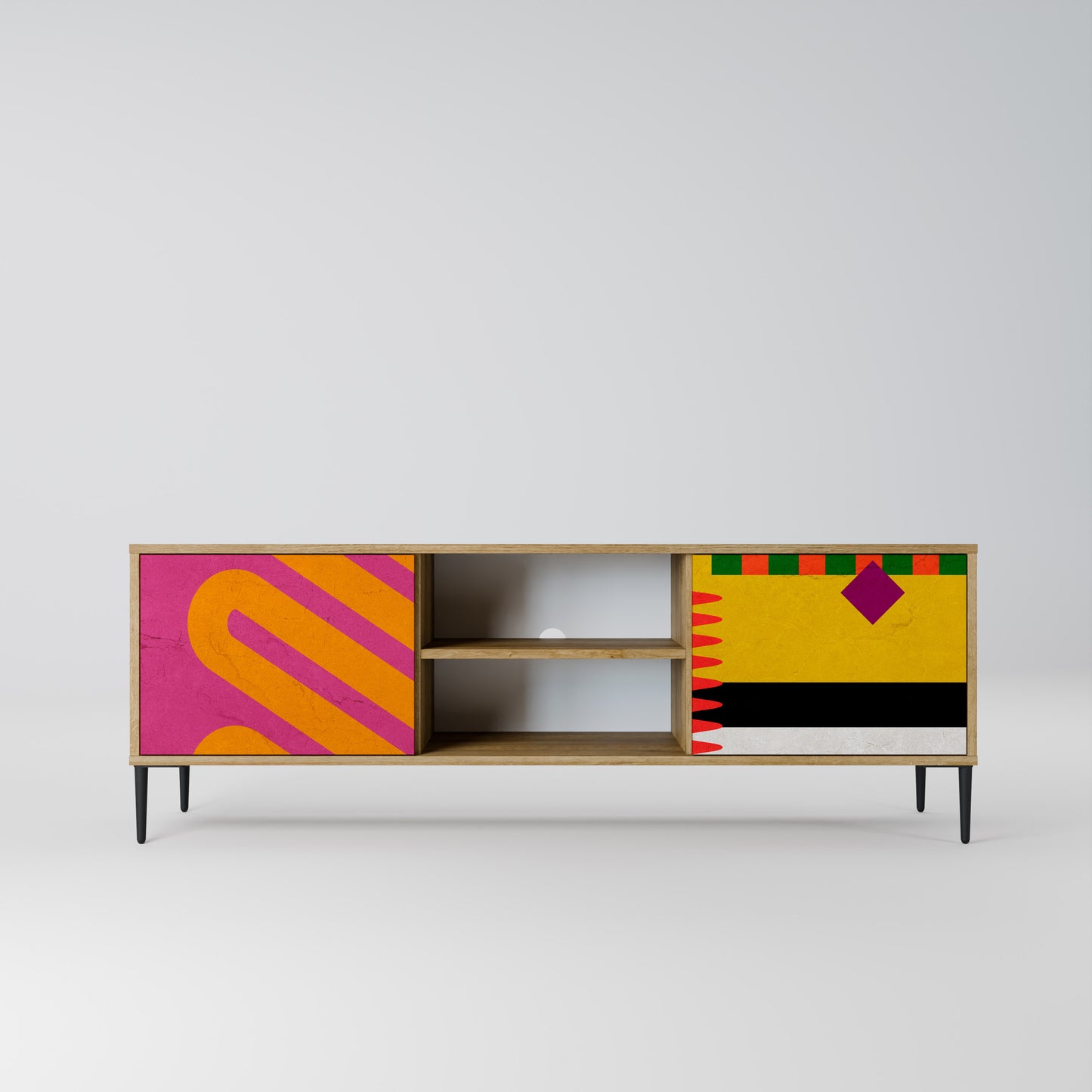 VIVID ART 2-dörrars TV-bänk i ekeffekt
