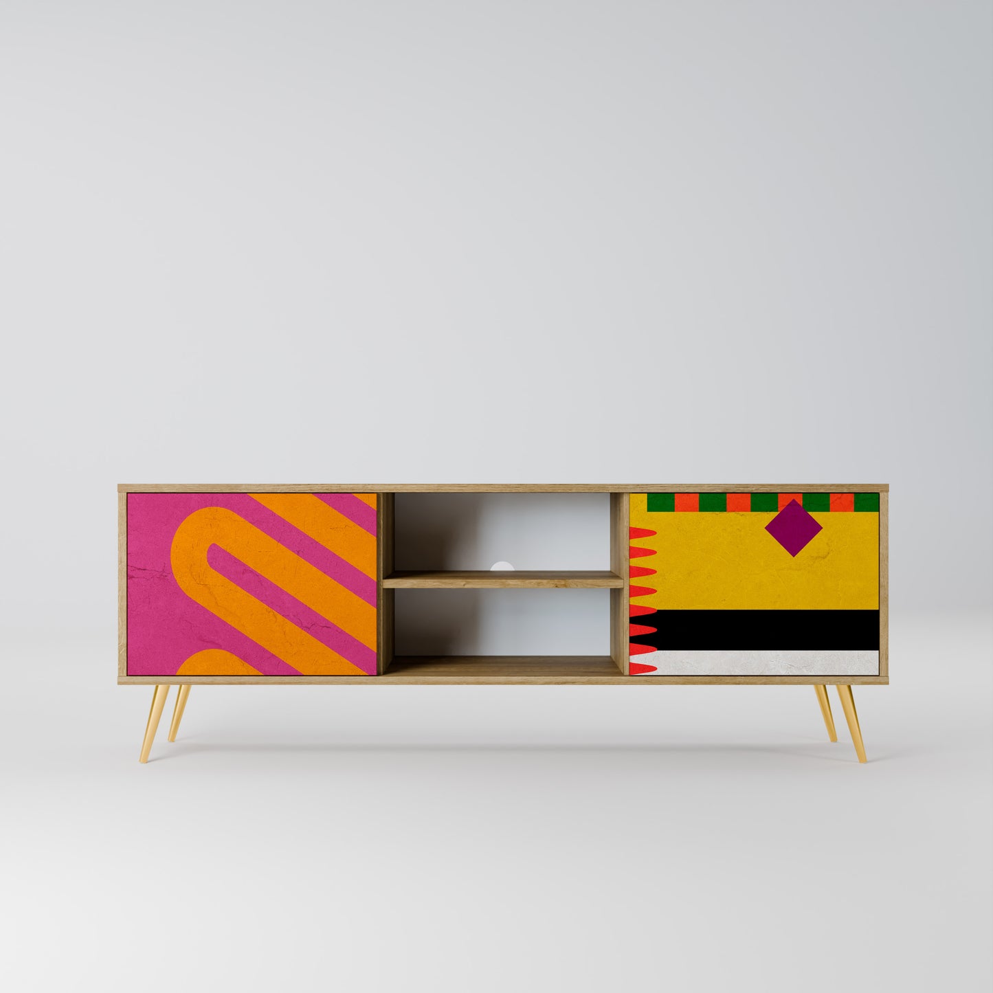 VIVID ART 2-dörrars TV-bänk i ekeffekt