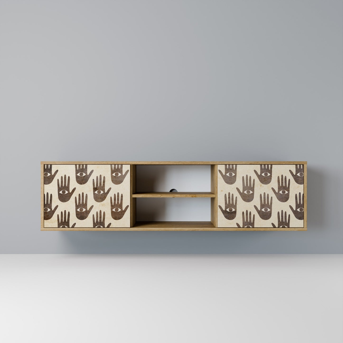 SEE MORE 2-Door TV Stand in Oak Effect