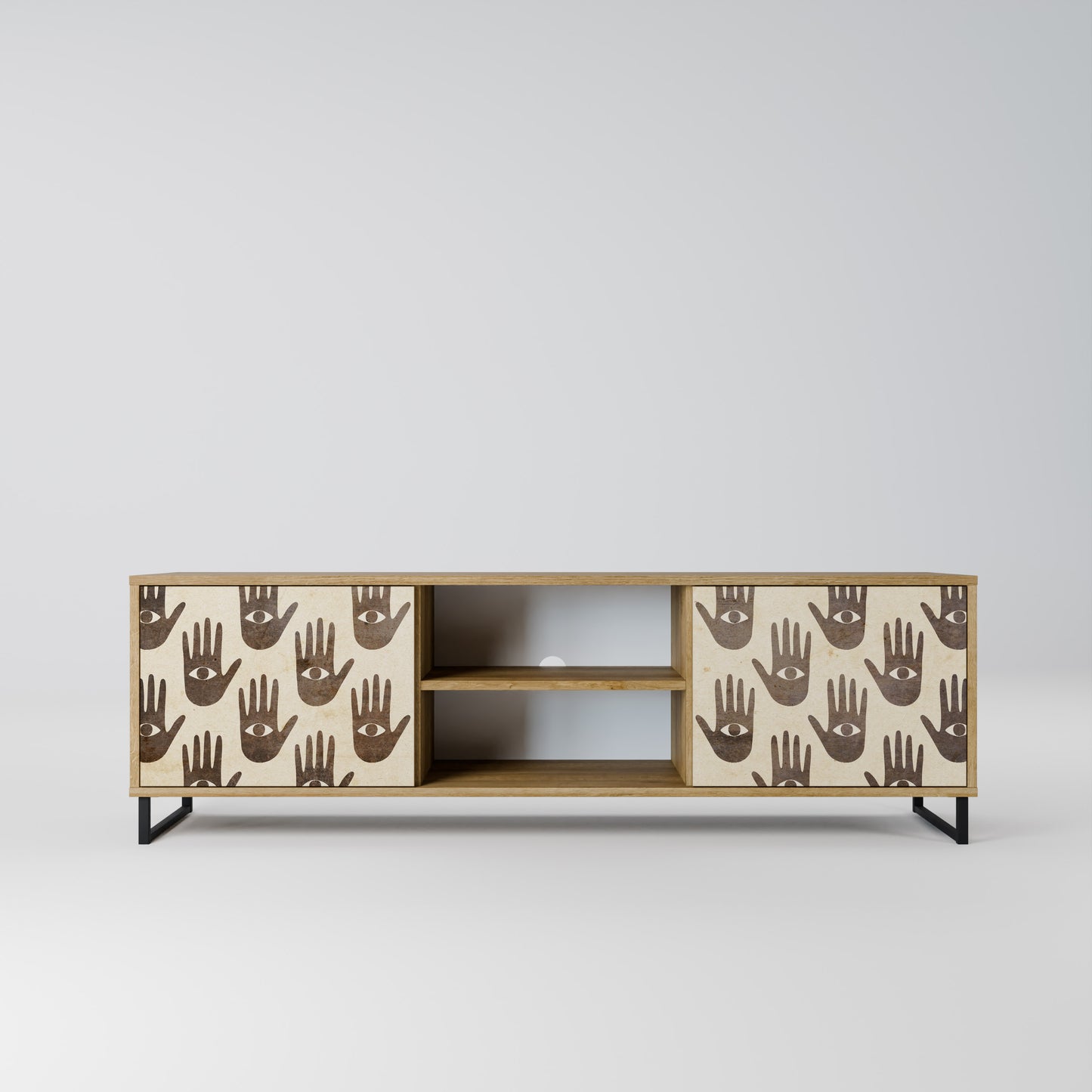 SEE MORE 2-Door TV Stand in Oak Effect
