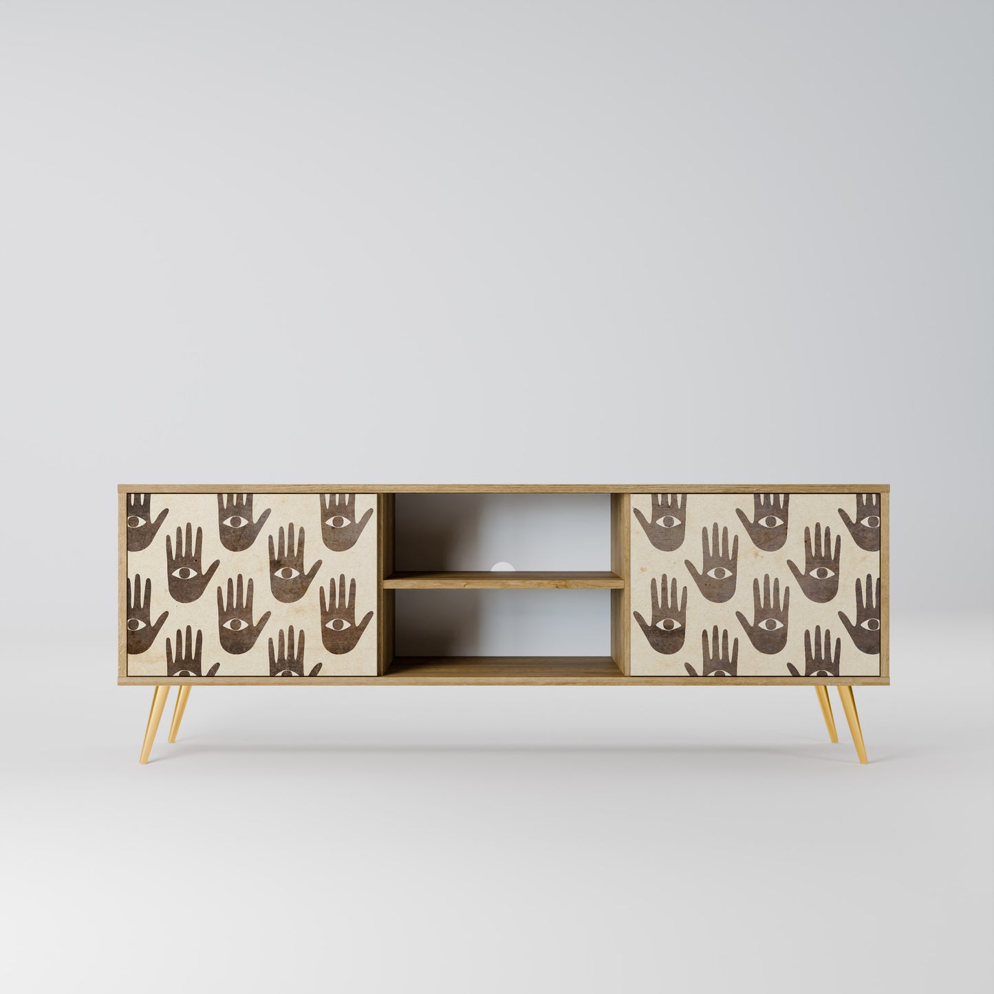 SEE MORE 2-Door TV Stand in Oak Effect