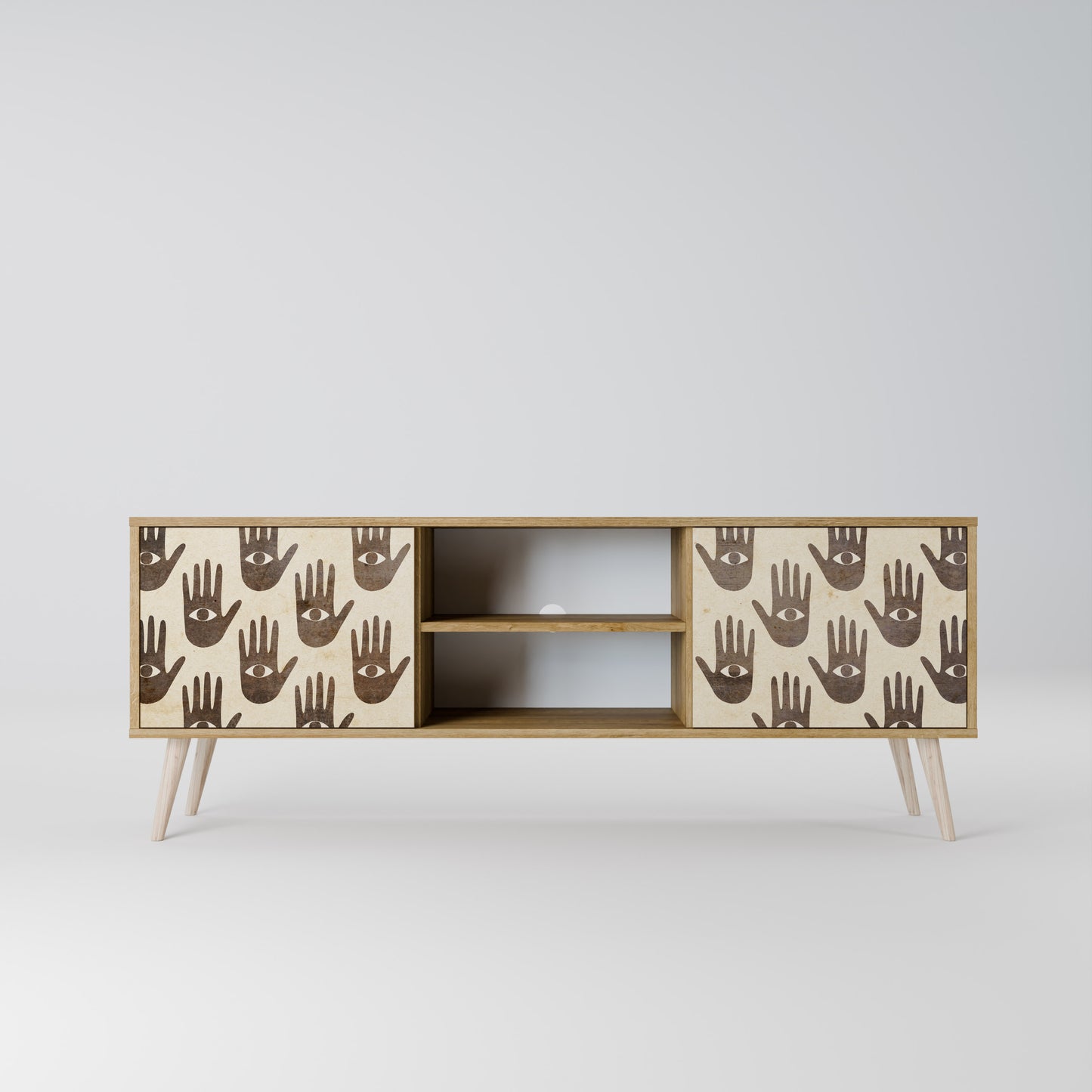 SEE MORE 2-Door TV Stand in Oak Effect