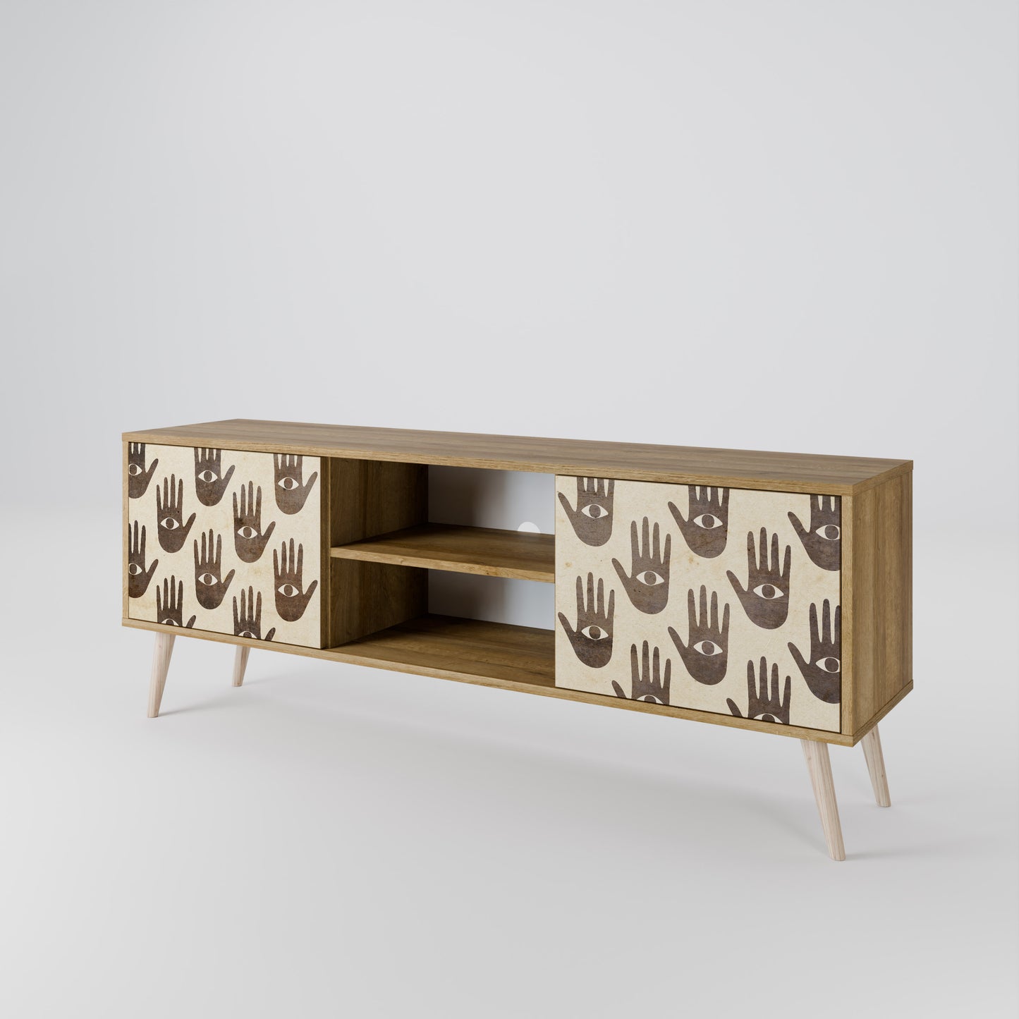 SEE MORE 2-Door TV Stand in Oak Effect