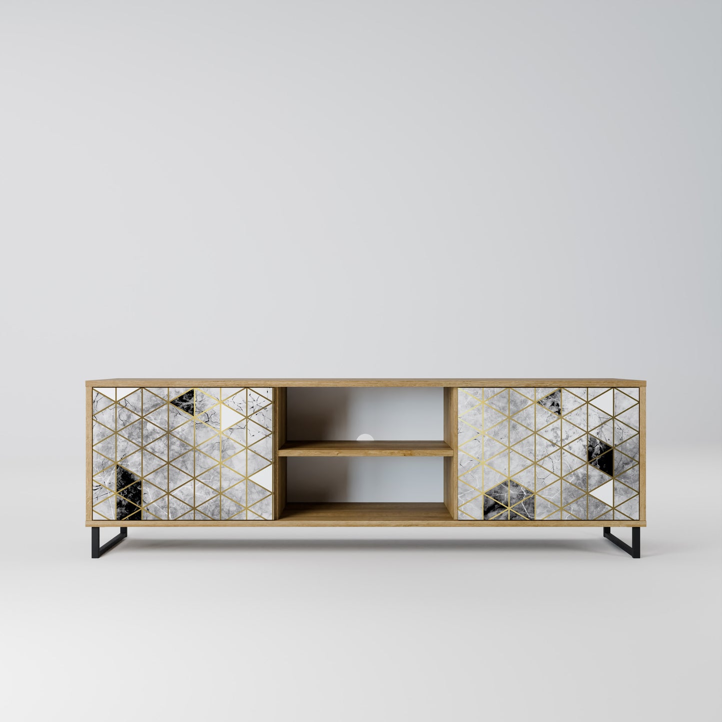 ASHEN ARIA 2-Door TV Stand in Oak Effect