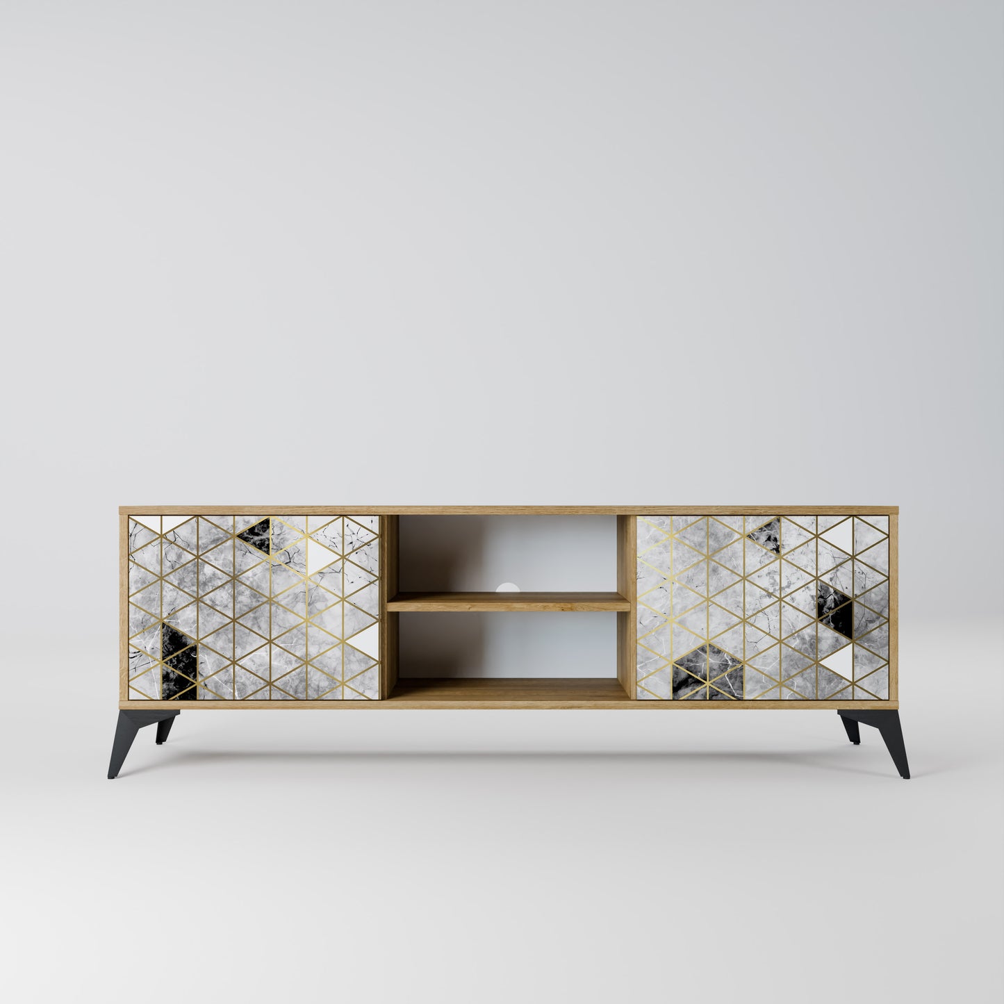 ASHEN ARIA 2-Door TV Stand in Oak Effect