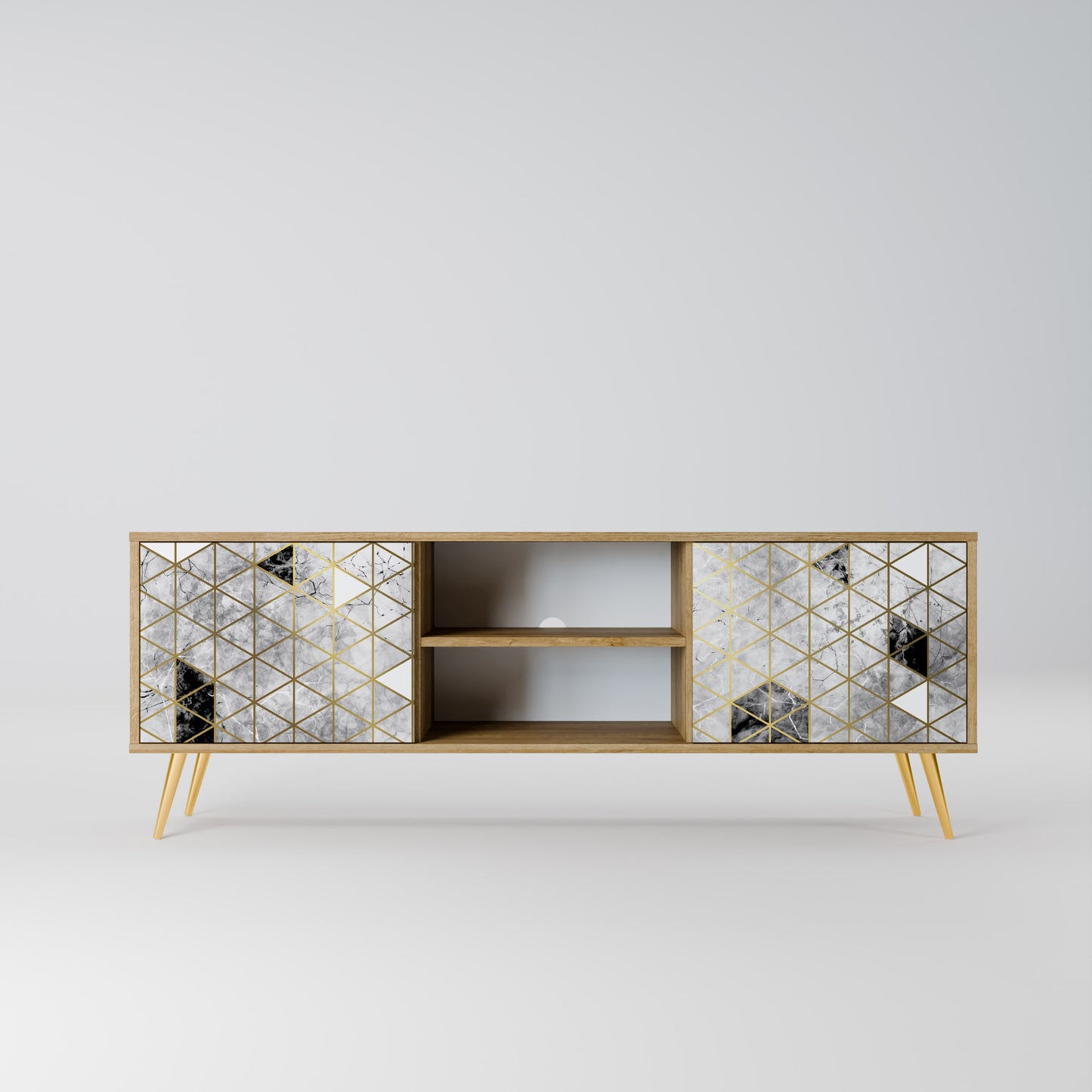 ASHEN ARIA 2-Door TV Stand in Oak Effect