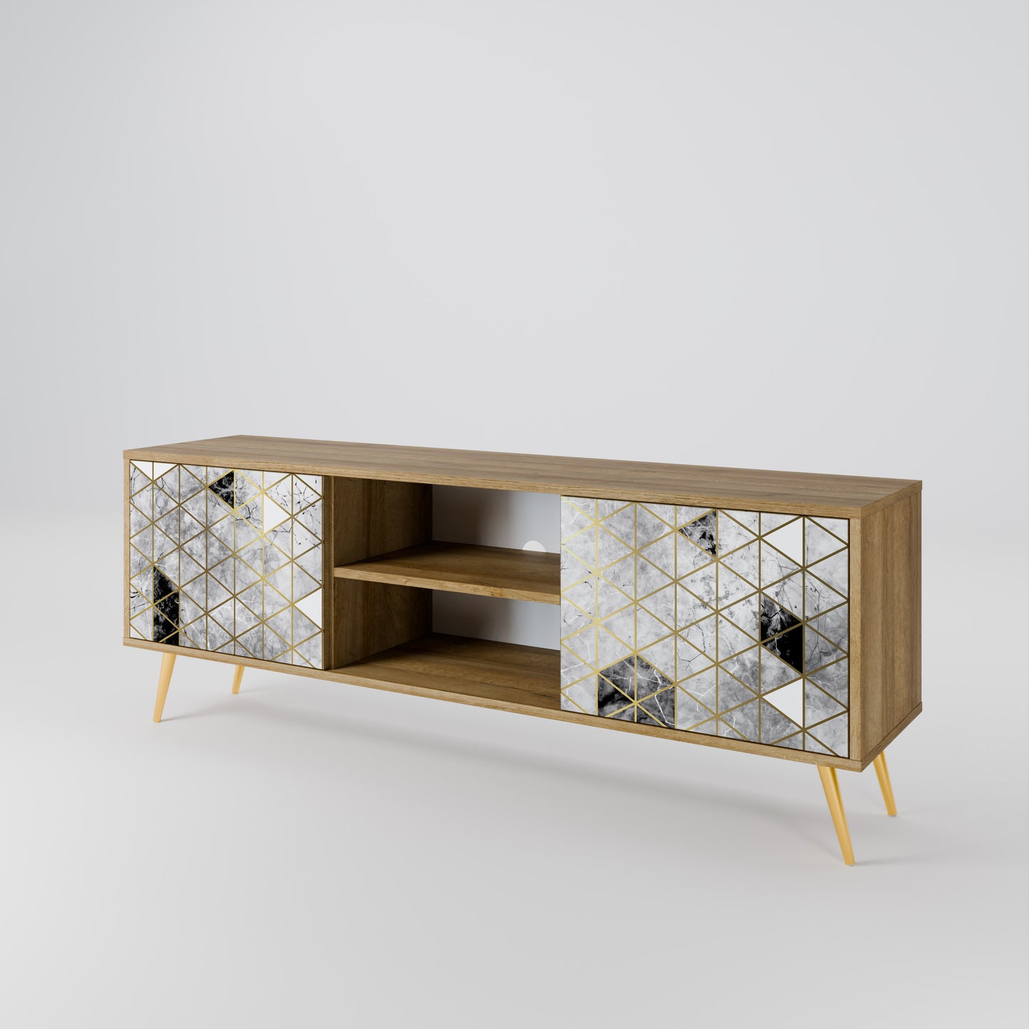 ASHEN ARIA 2-Door TV Stand in Oak Effect