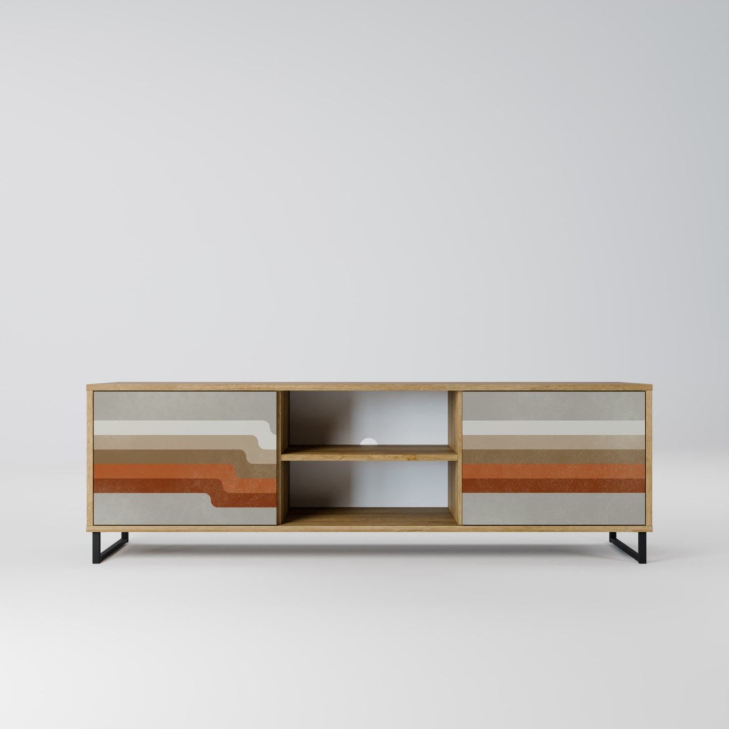 PECULIAR TRAIL 2-Door TV Stand in Oak Effect
