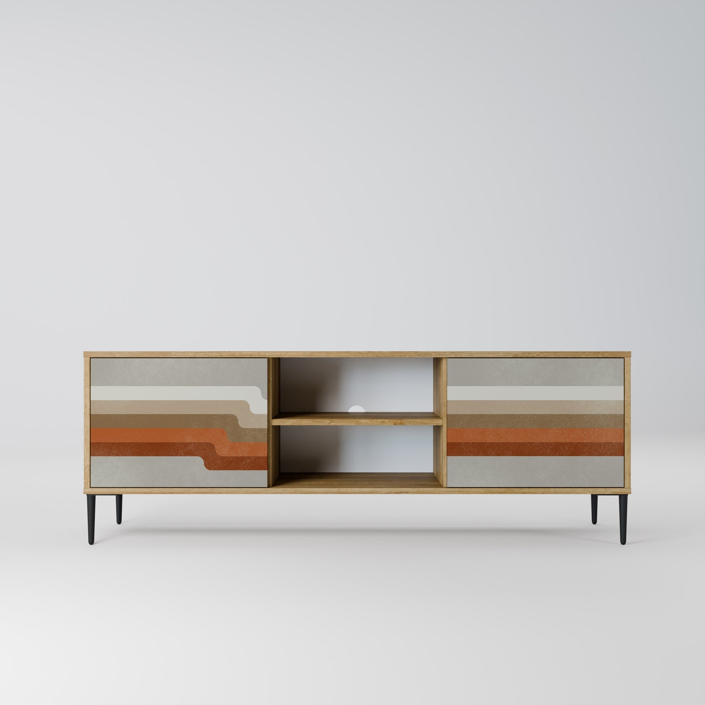 PECULIAR TRAIL 2-Door TV Stand in Oak Effect