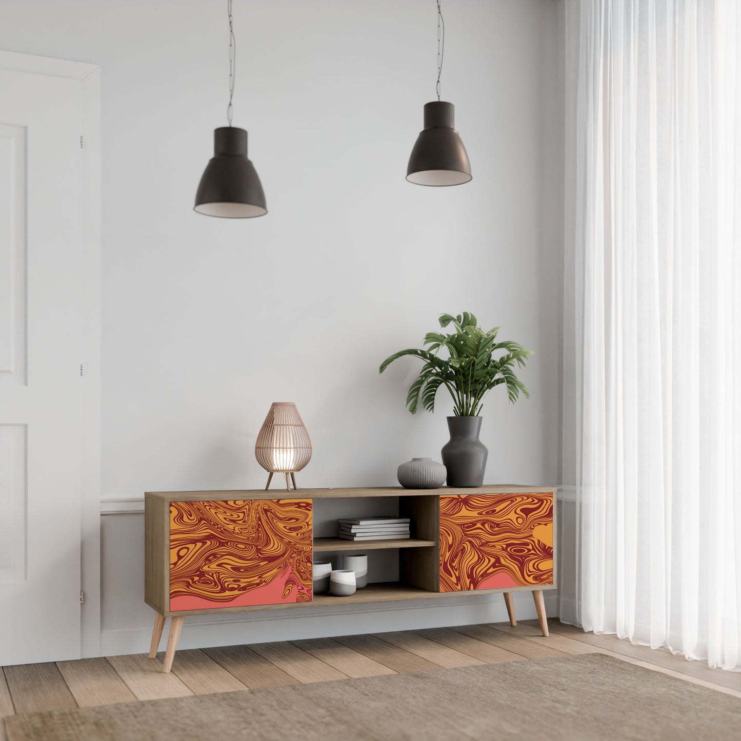 FLOATING THOUGHTS 2-Door TV Stand in Oak Effect
