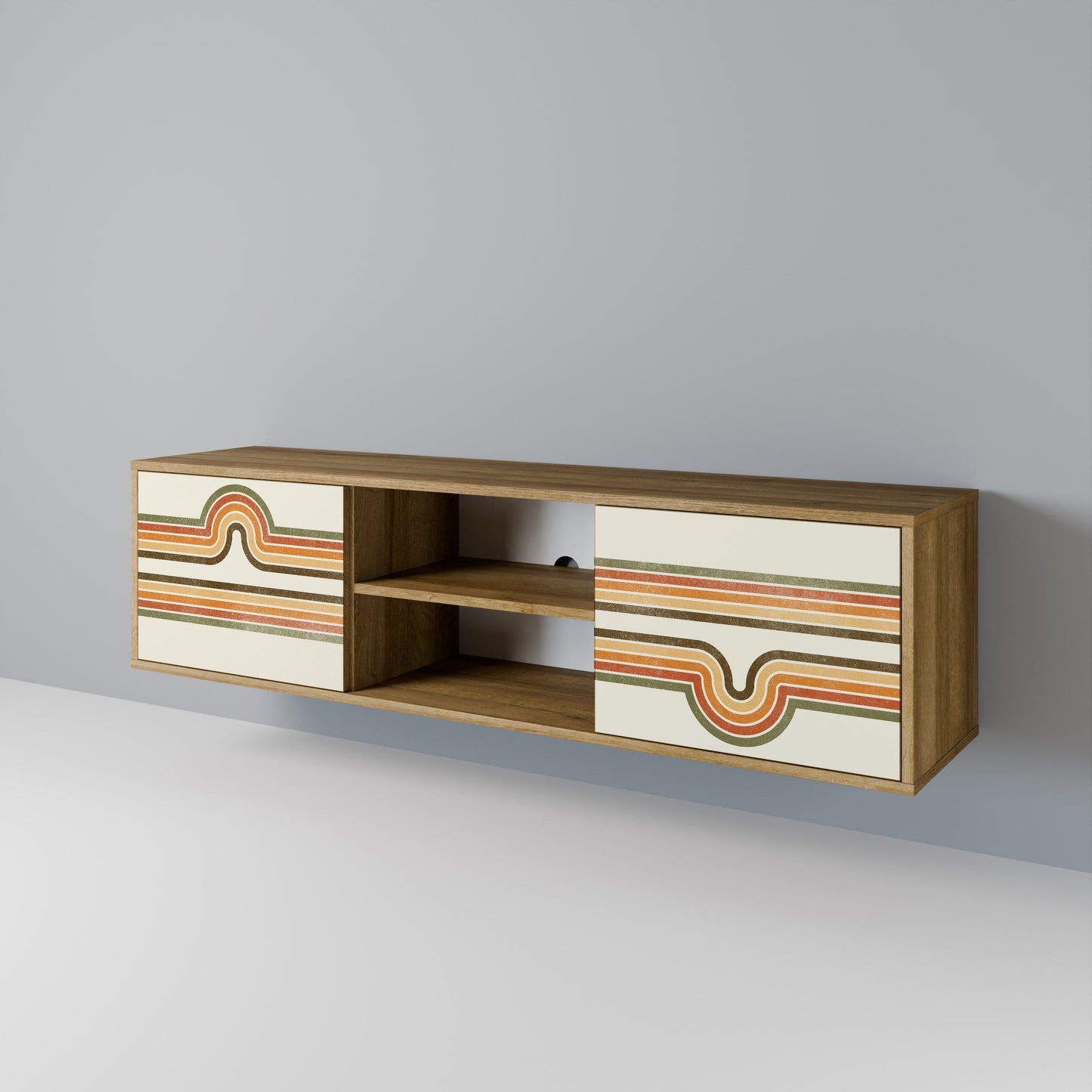 EXCEPTIONAL STREAM 2-Door TV Stand in Oak Effect
