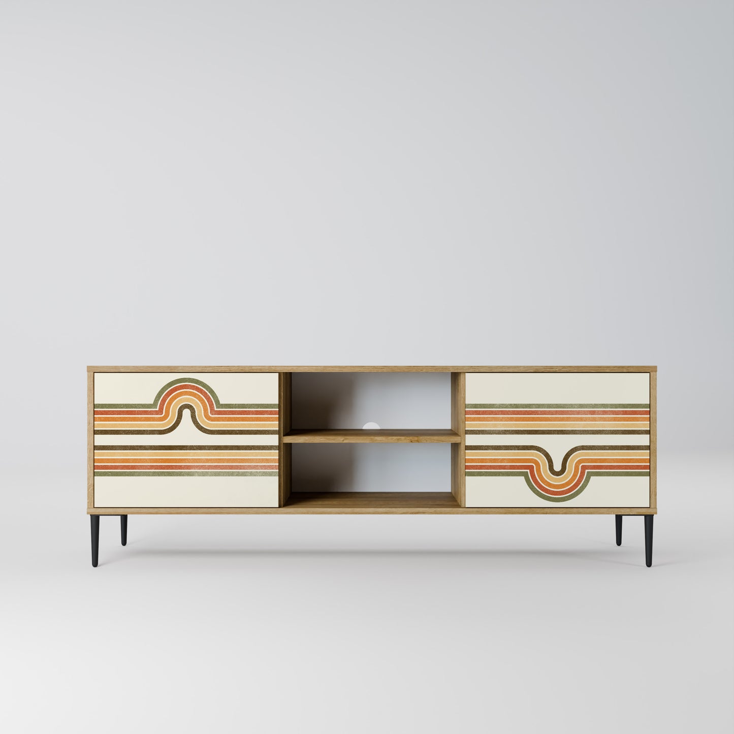 EXCEPTIONAL STREAM 2-Door TV Stand in Oak Effect