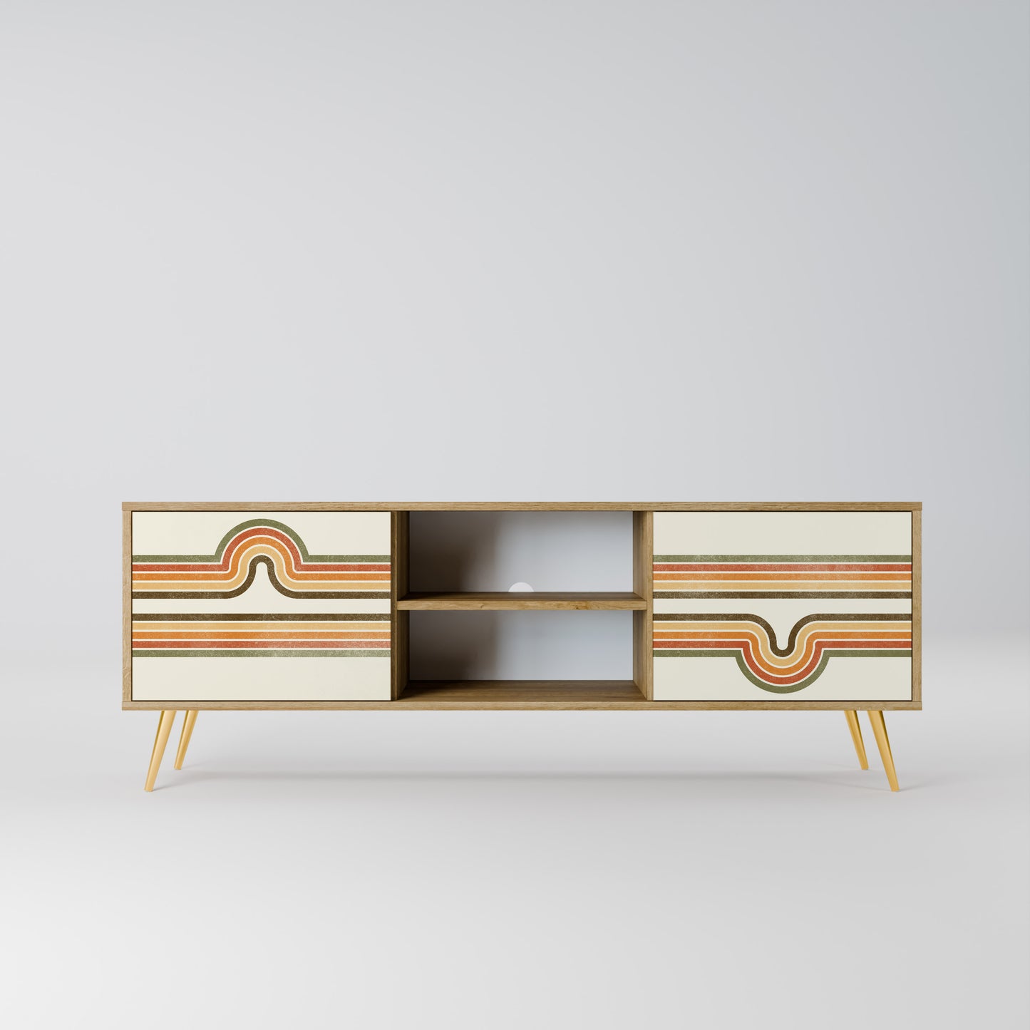 EXCEPTIONAL STREAM 2-Door TV Stand in Oak Effect