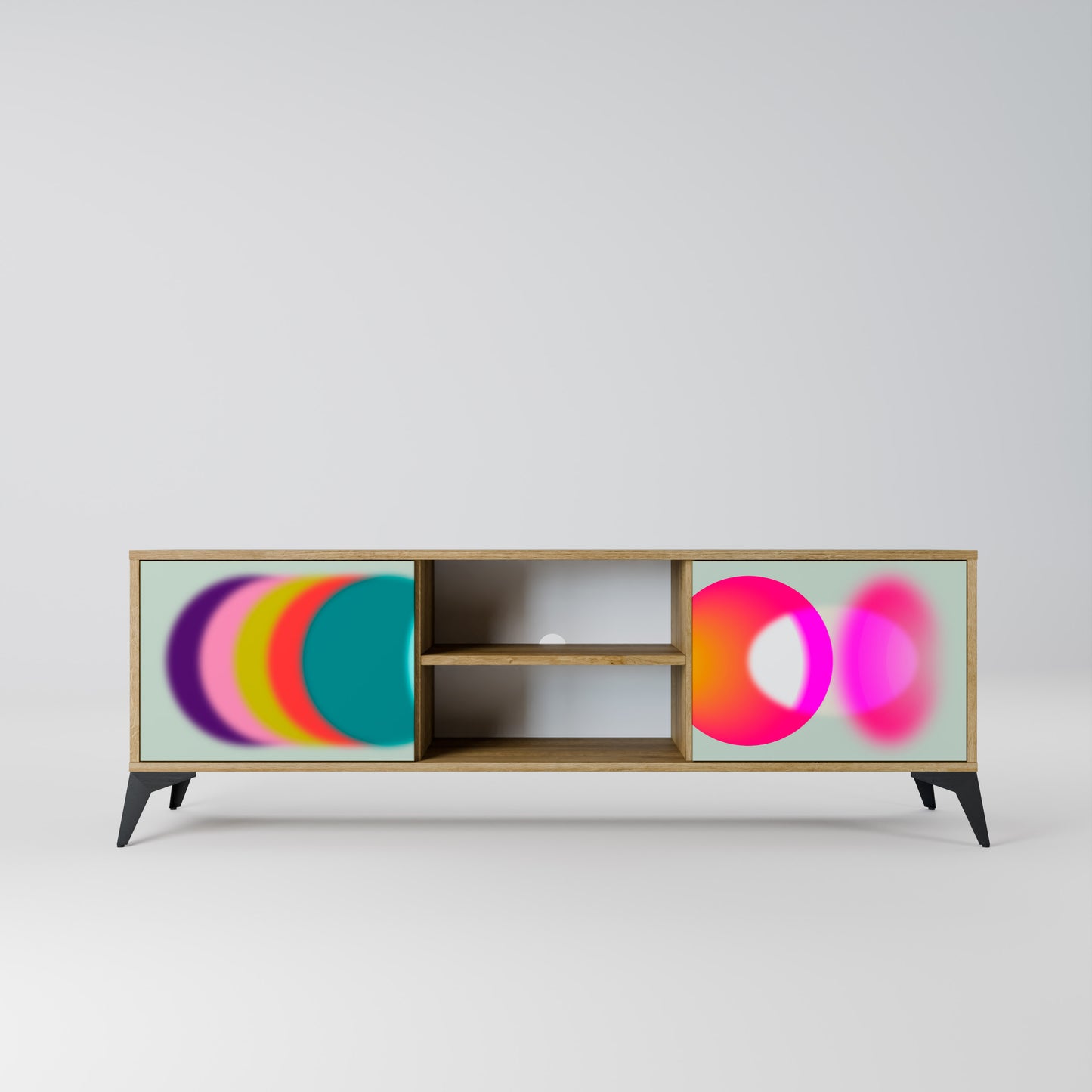 SYMPHONY OF COLOURS 2-dörrars TV-bänk i ekeffekt