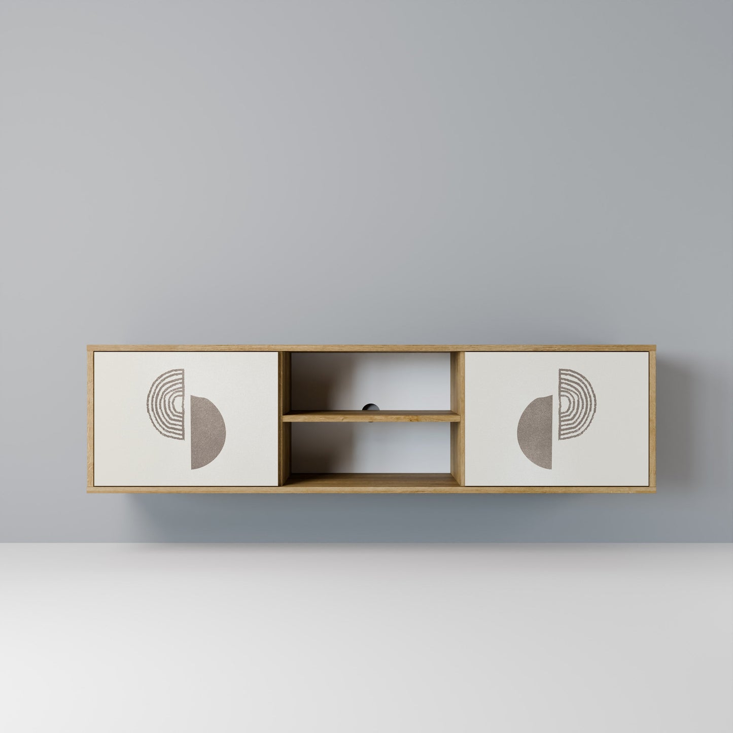 HARMONY ESSENCE 2-Door TV Stand in Oak Effect
