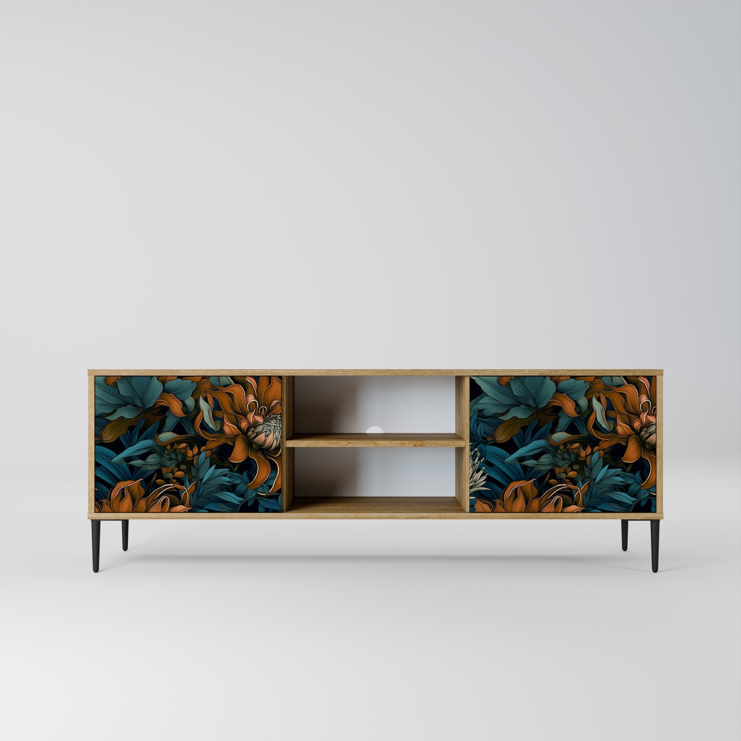 MORNING BLOOM 2-Door TV Stand in Oak Effect